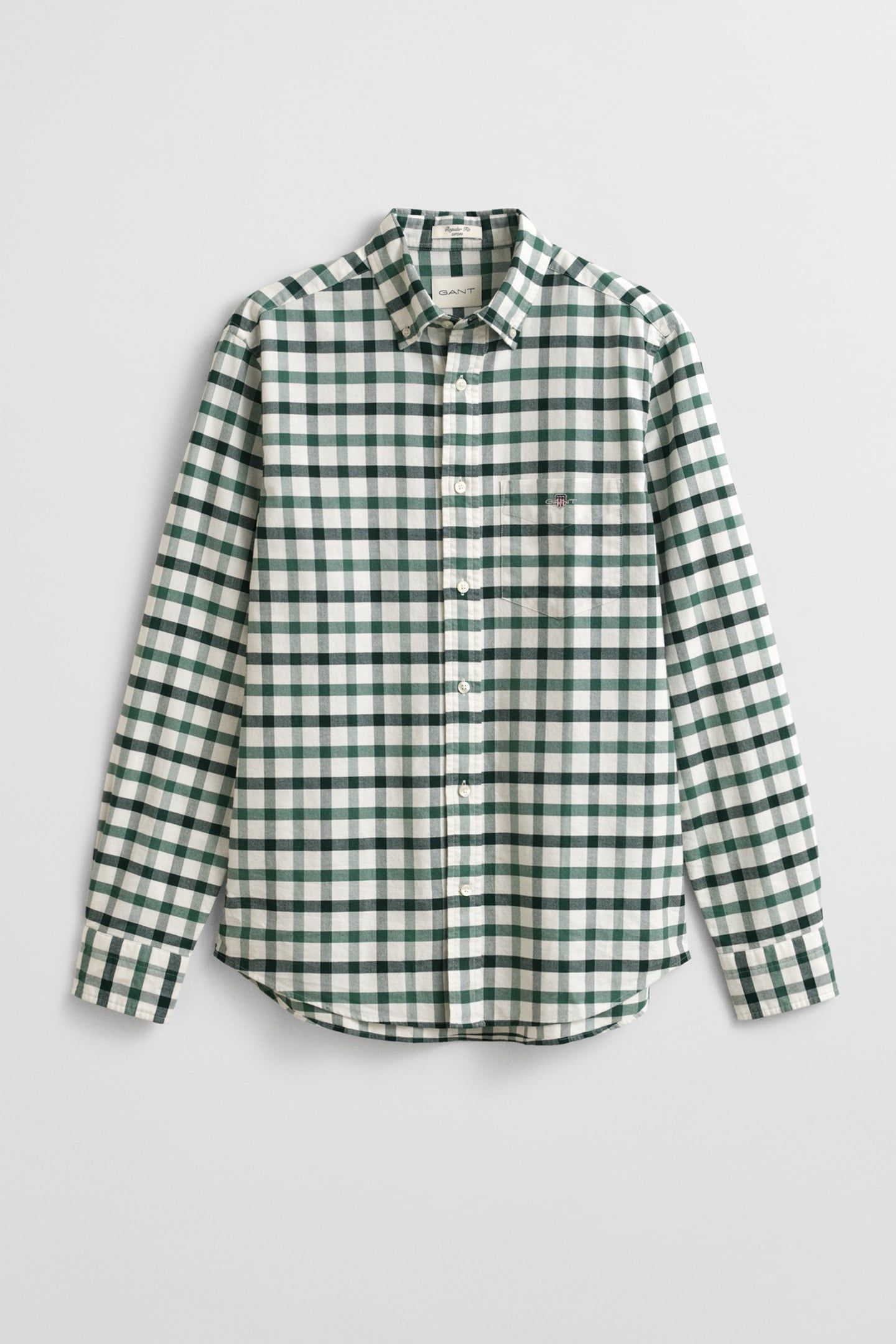 REG OXFORD CHECK SHIRT WOODY GREEN 4