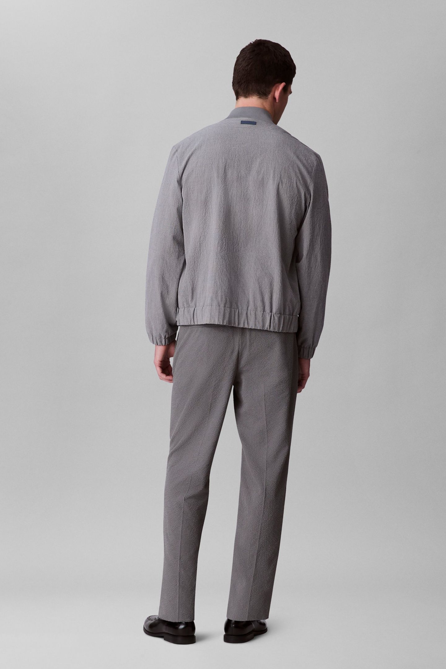 SEERSUCKER PULL ON PANTS PEWTER 2