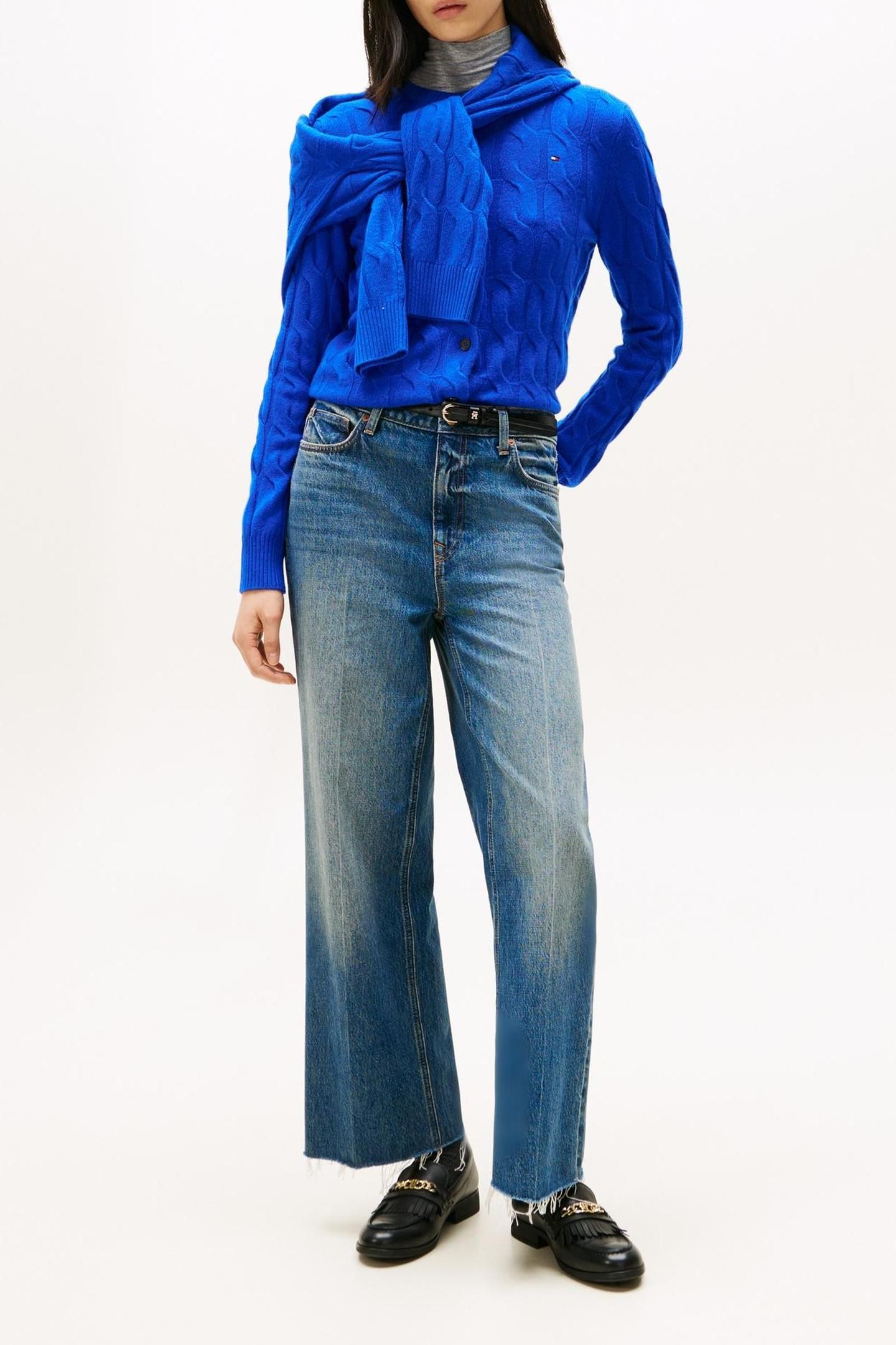SOFT WOOL CABLE C-NECK COBALT 2