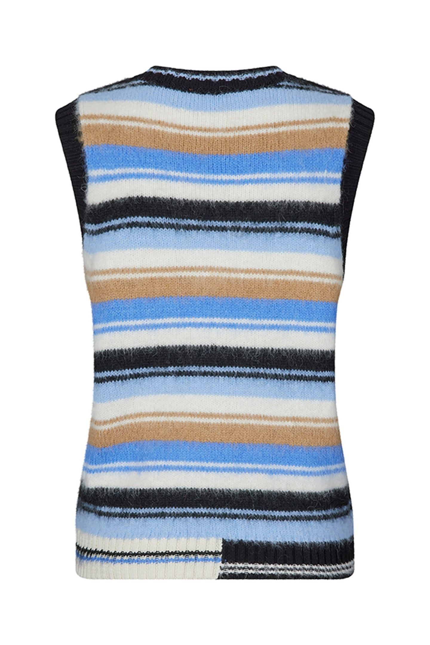 ROBERTA TOP KNITTED SHORT SLEEVE CLASSIC STRIPE 4