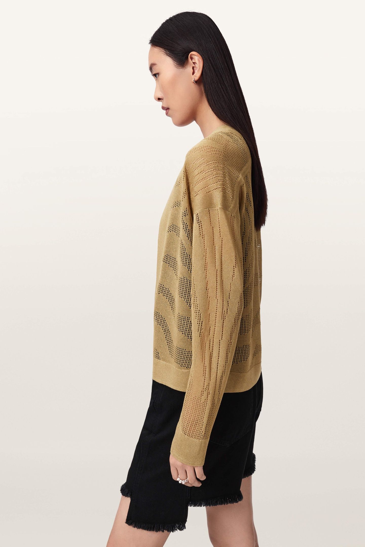 MISHA CROP CARDIGAN SAND GOLD 6