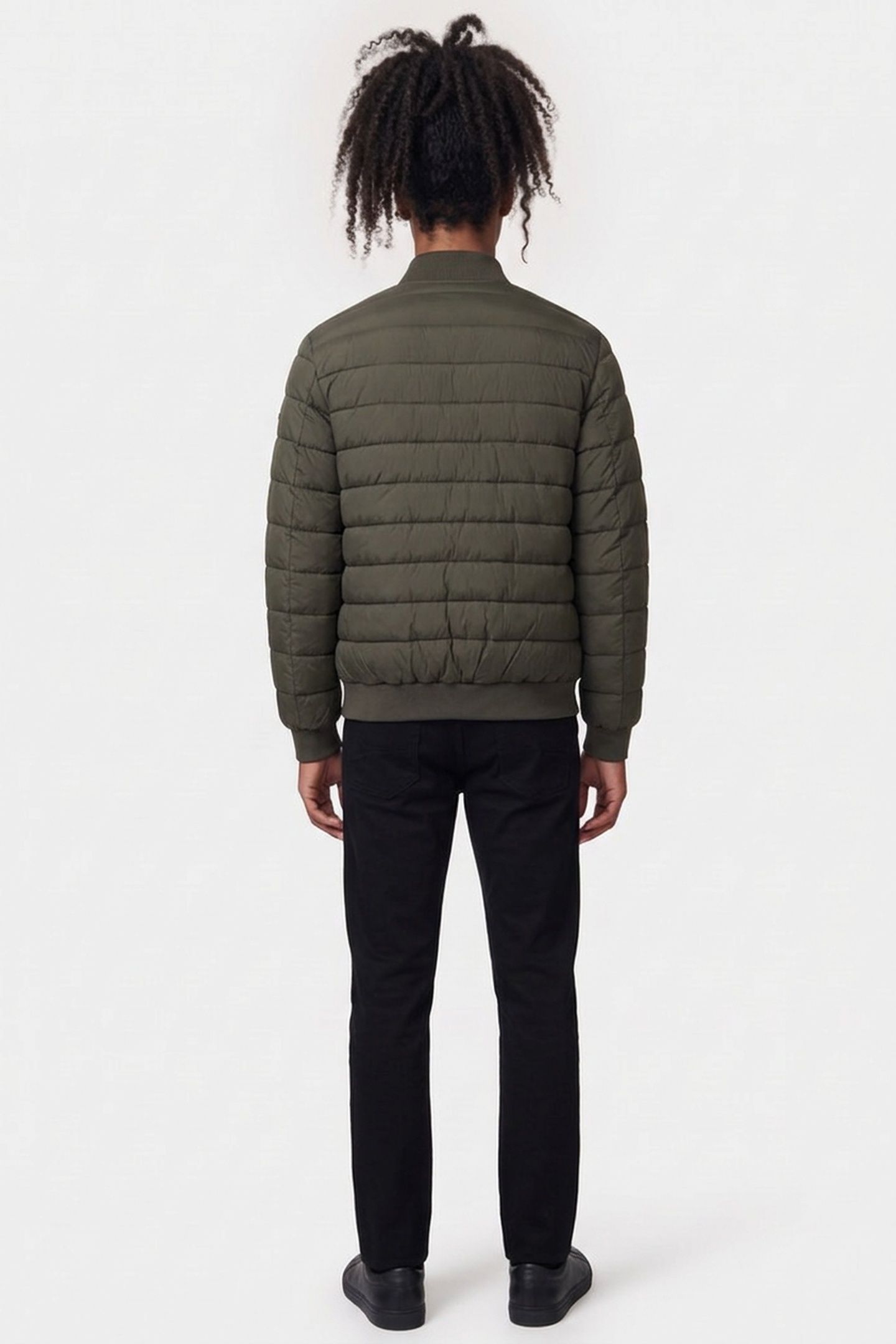 CRINKLE NYLON BOMBER OLIVE 2