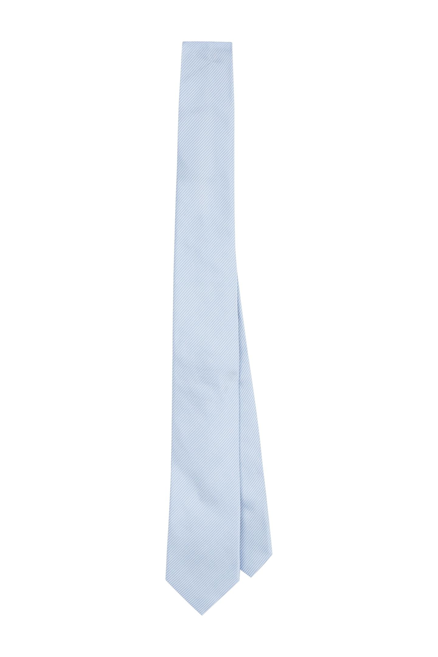 FINE STRIPE SILK TIE VISTA BLUE 1