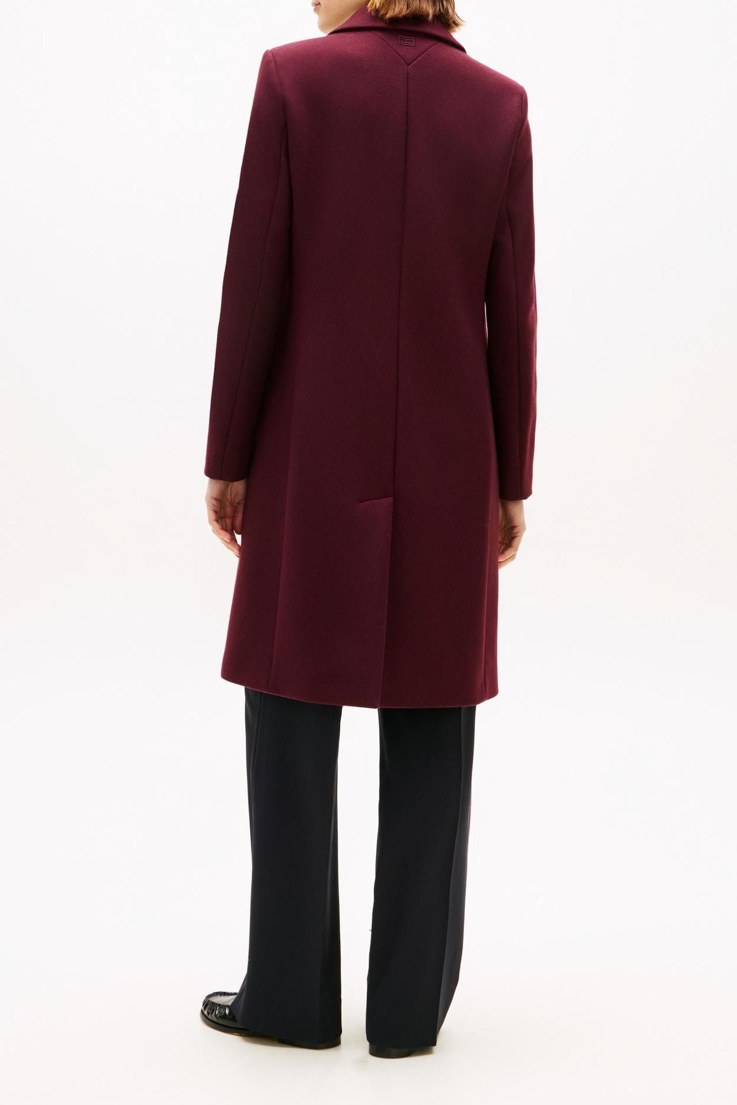 CLASSIC SB WOOL REG COAT DEEP BURGUNDY 2