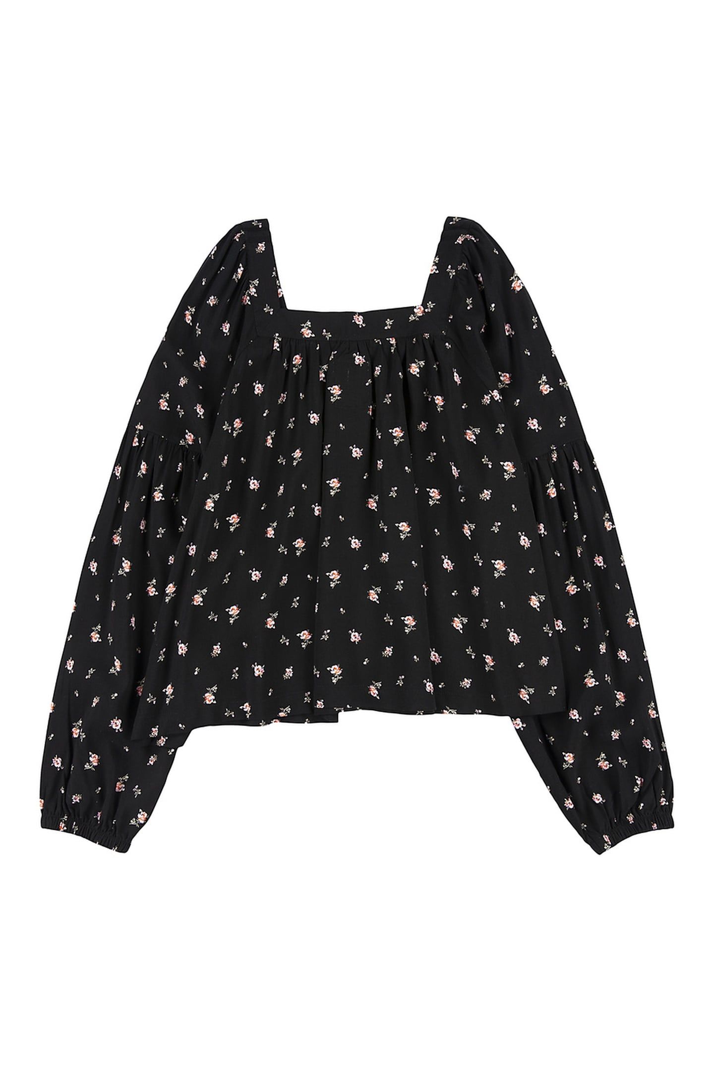 GIRLS WOVEN TOP BLACK 2