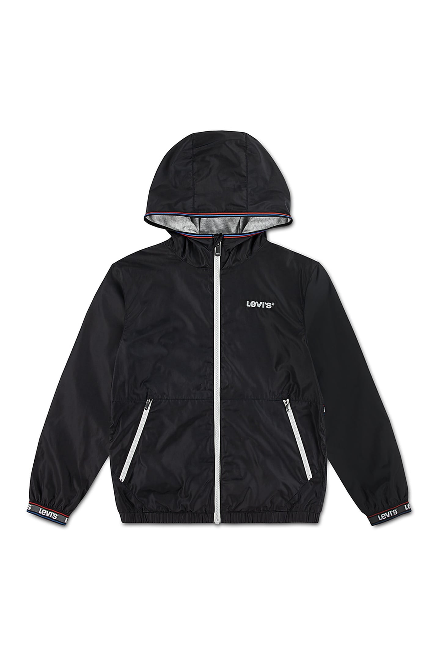 BOYS LOGO TAPE DETAILED WIND JACKET JET BLACK 1