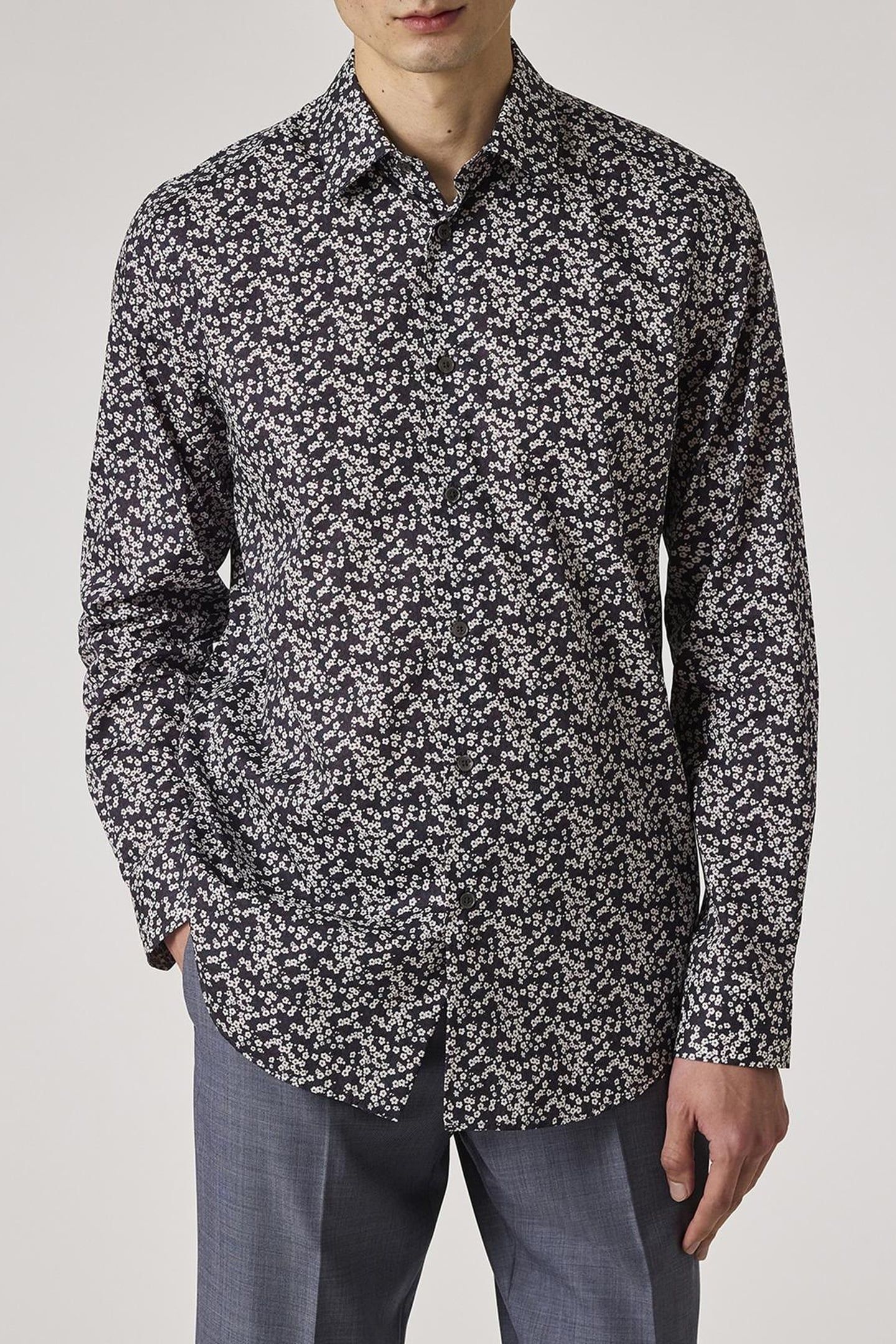MENS S/C TAILORED FIT SHIRT DARK VIOLET 1