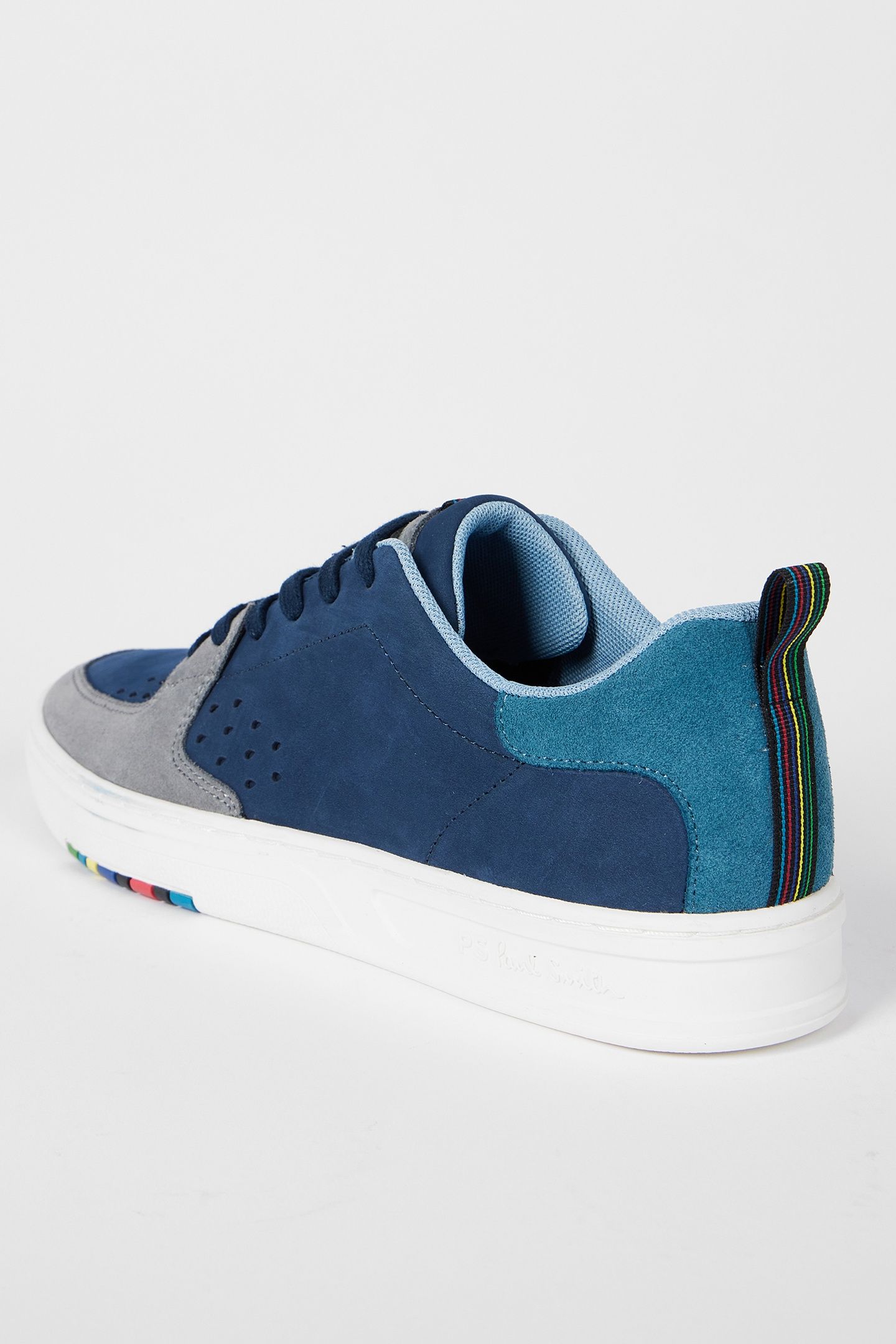 MENS SHOE COSMO NAVY GREY TOE WHITE 5