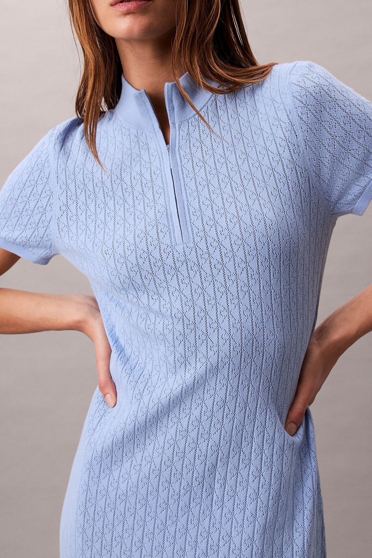 SPORTY 1/4 ZIP MINI DRESS FROZEN FJORD 6