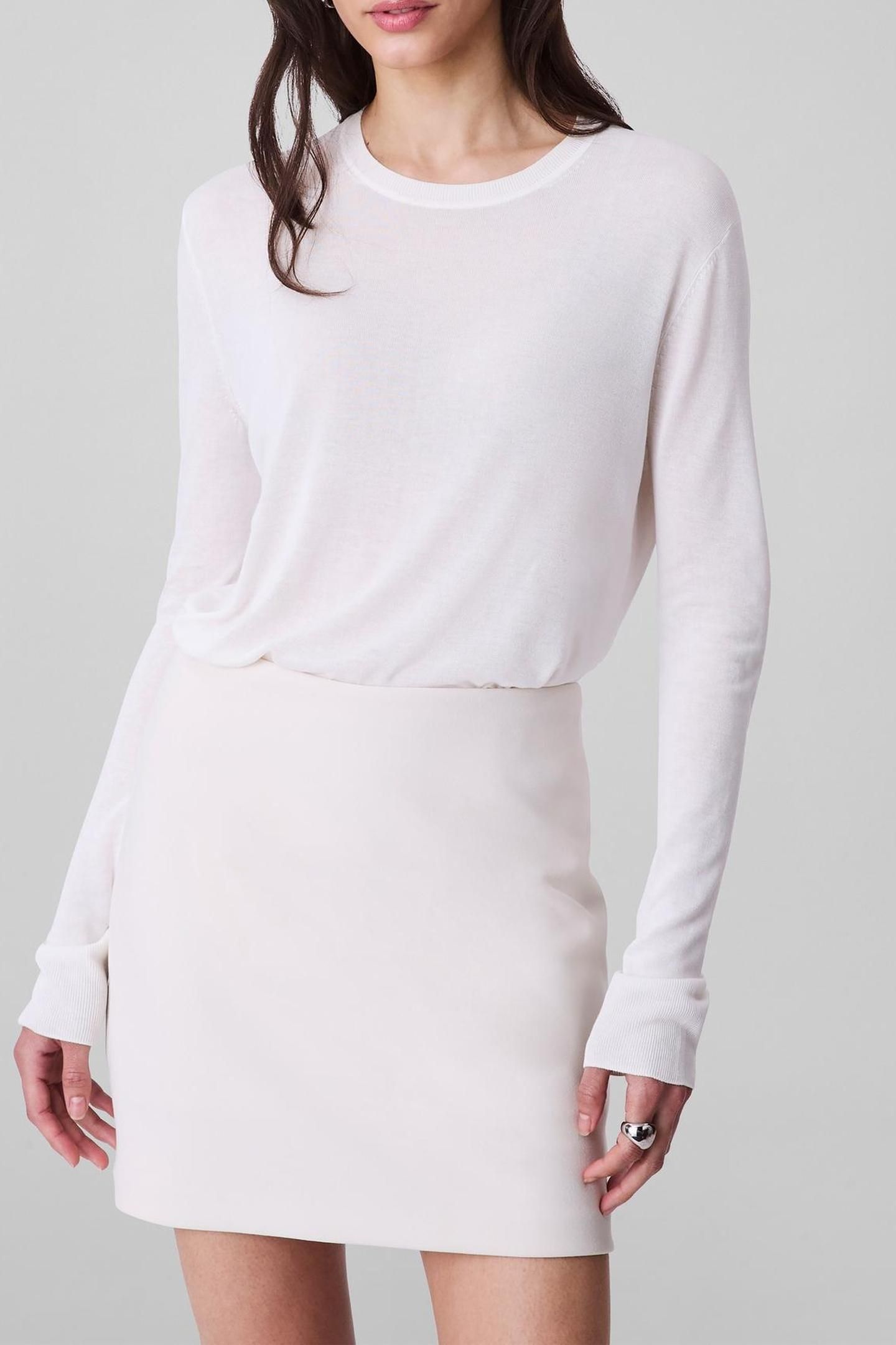 FINE GAUGE VISCOSE SWEATER TOFU 1