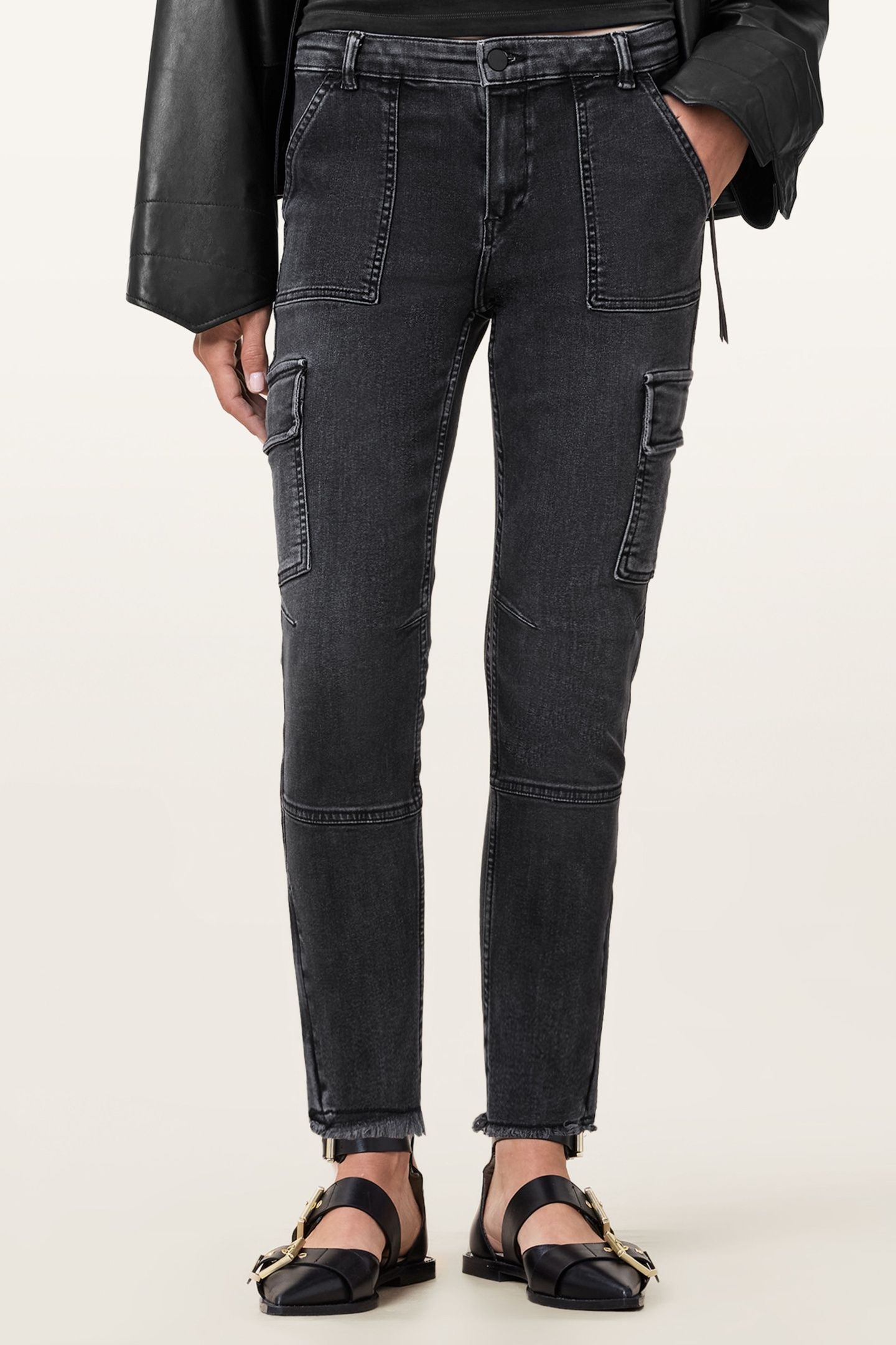 DURAN SKINNY CARGO WASHED BLACK 2