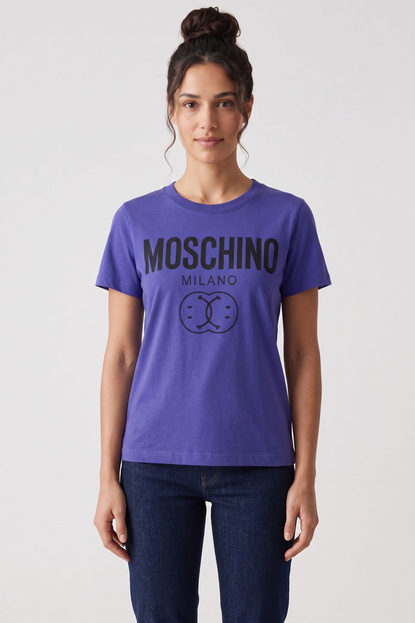 DOUBLE SMILEY® ORGANIC JERSEY T-SHIRT BLUE 1