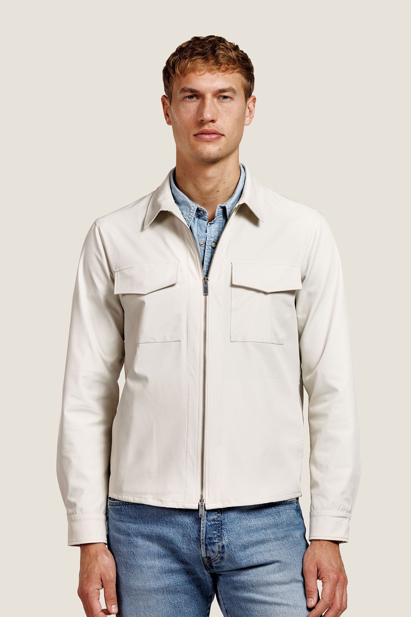 ROBERT NYLON OVERSHIRT JACKET VANILLE 2