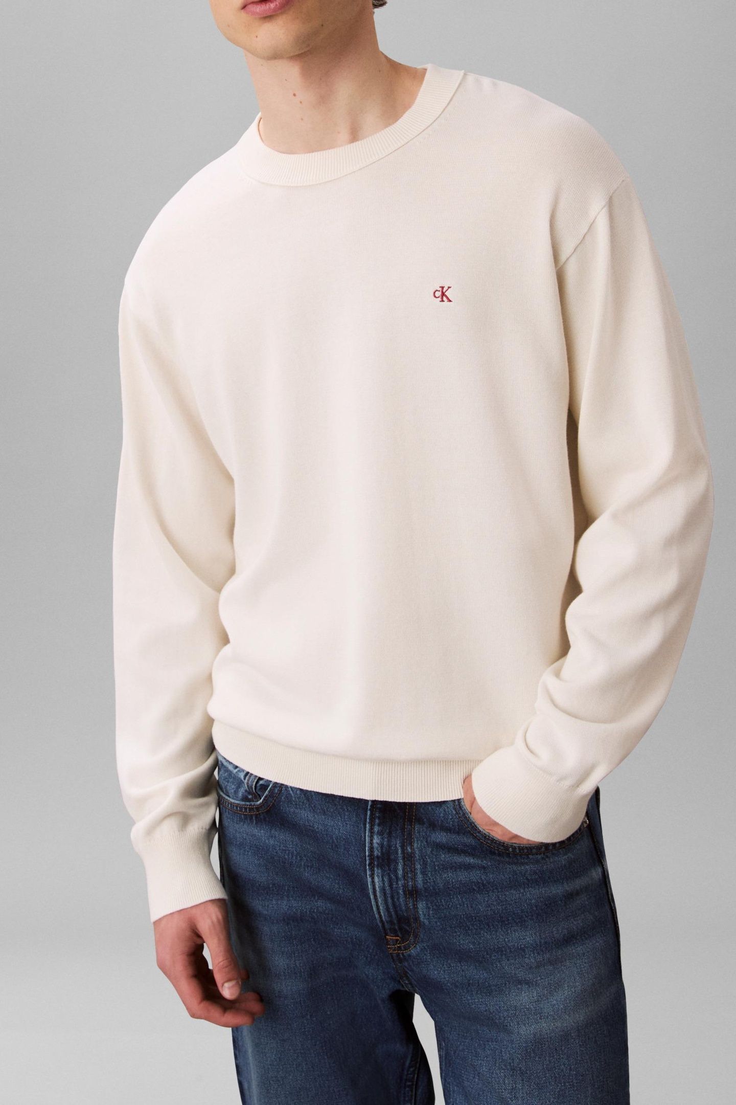 LS COTTON RELAXED CREWNECK TOFU 1