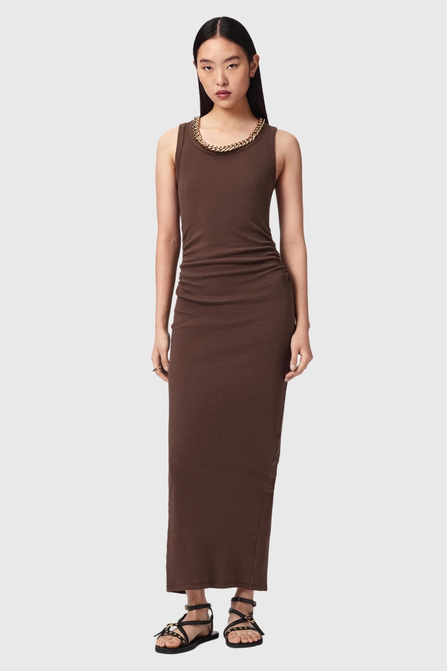 LUCY DRESS BITTER BROWN 2