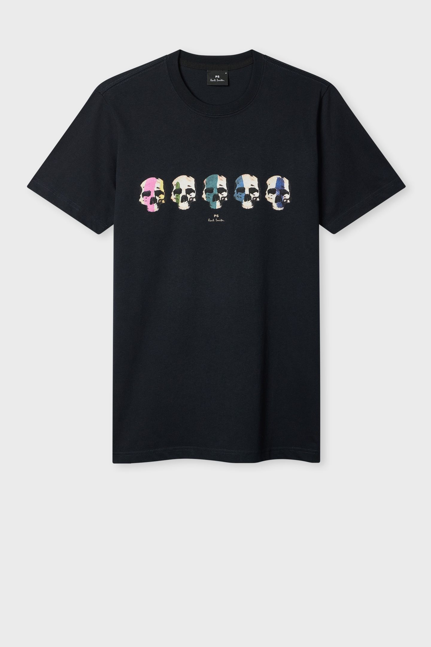 MENS SLIM FIT SS T SHIRT MULTI SKULL VERY DARK NAVY 3