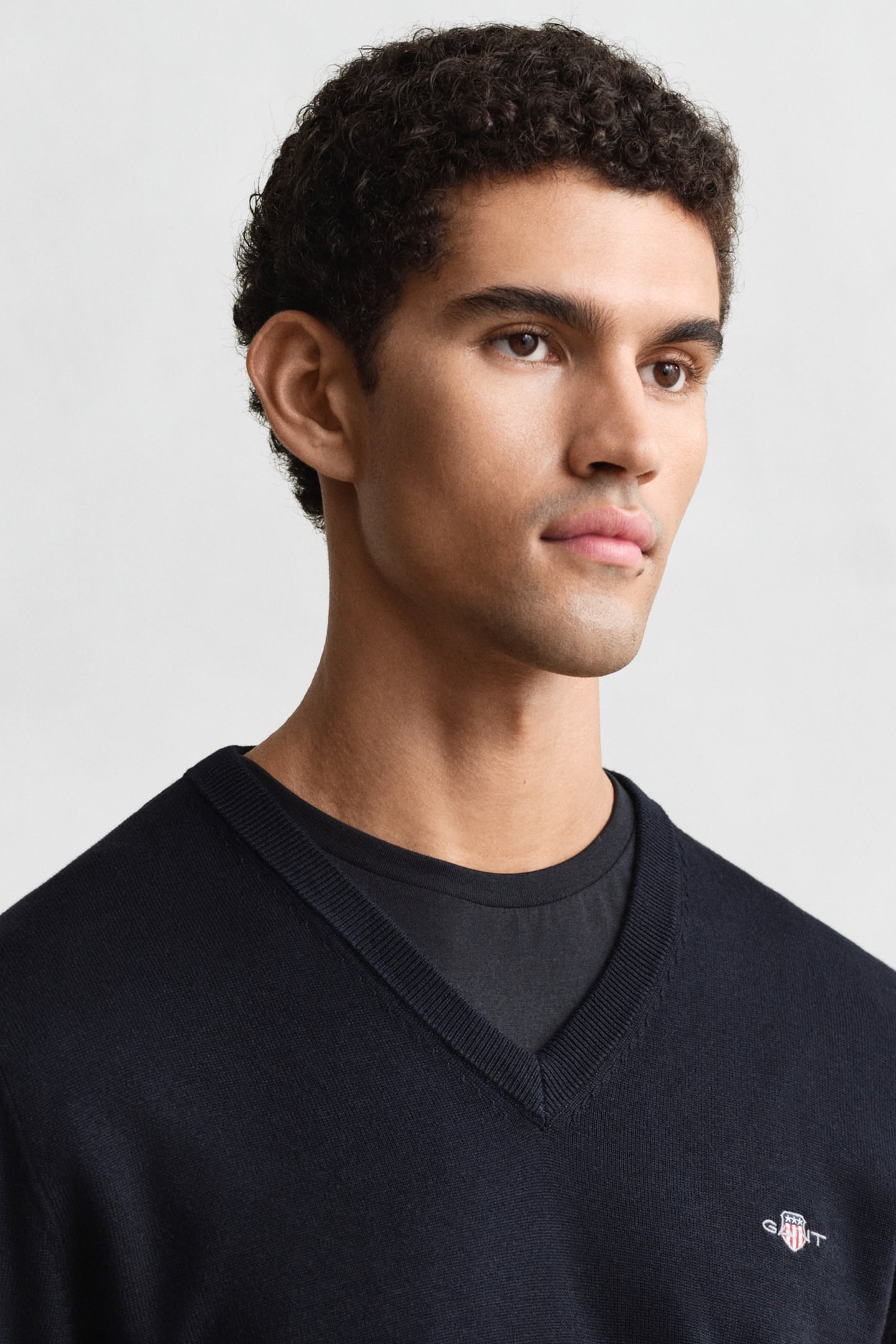 CLASSIC COTTON V-NECK EVENING BLUE 8