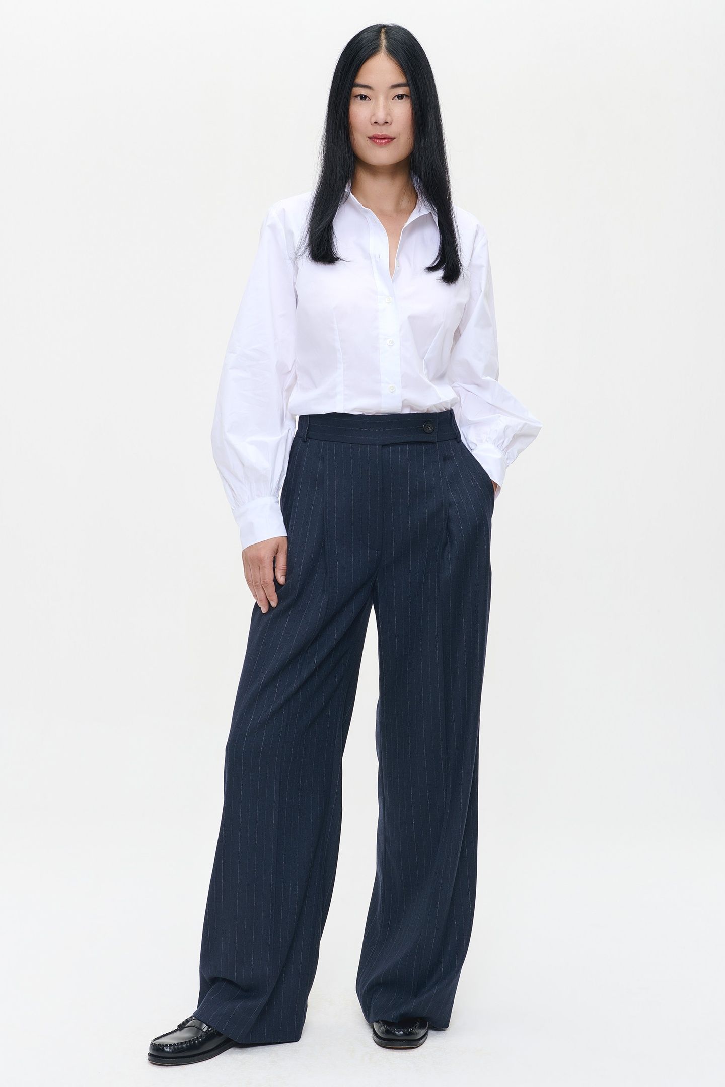 PIN STRIPE DEVON PANTS MIDNIGHT BLUE 3