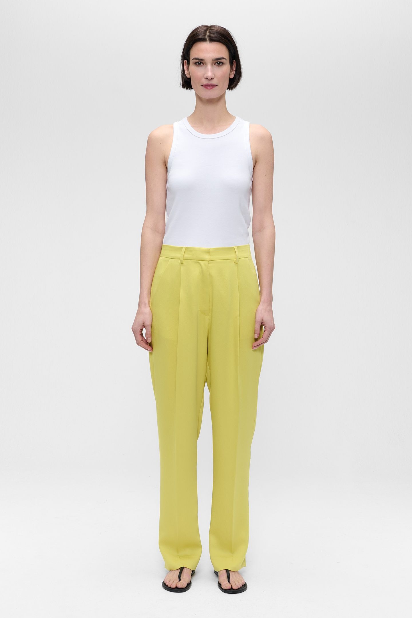 WASHED SATIN DARREN PANTS LIMONCELLO 2