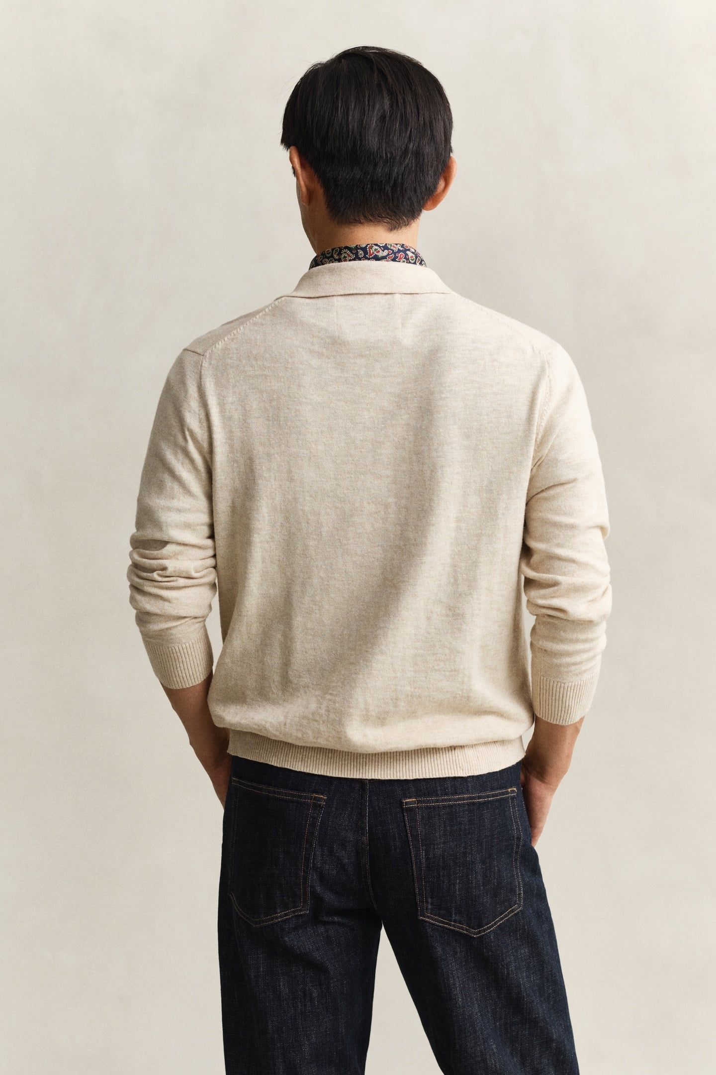 SLUB COTTON LINEN POLO SEED MELANGE 2