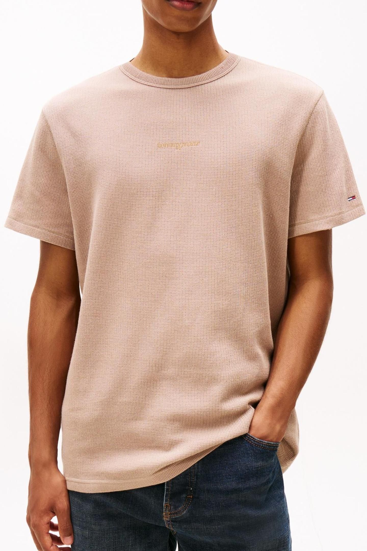 TJM SLIM WAFFLE TEE COASTAL TAUPE 1