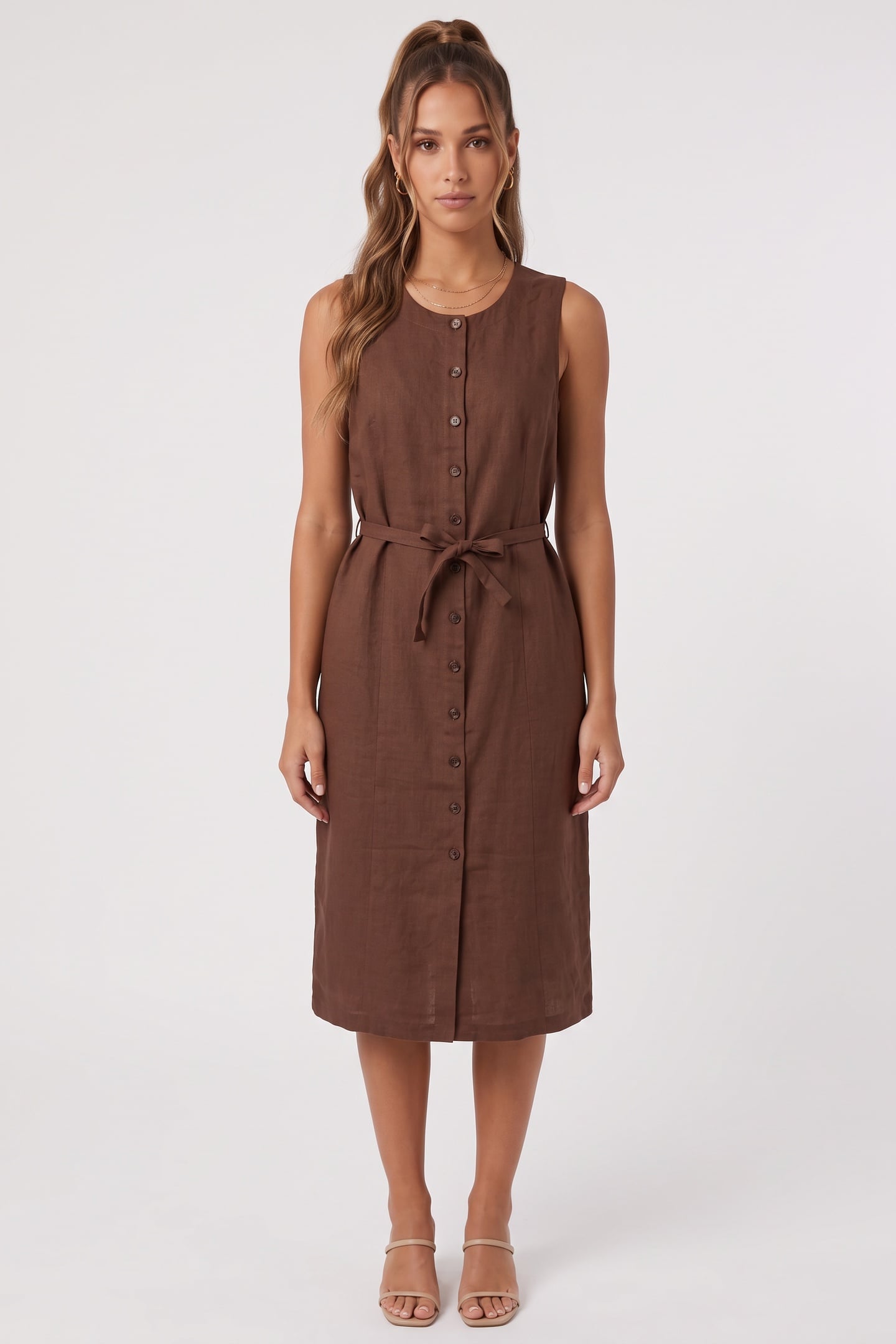 FIRIE VEST DRESS BROWN 1
