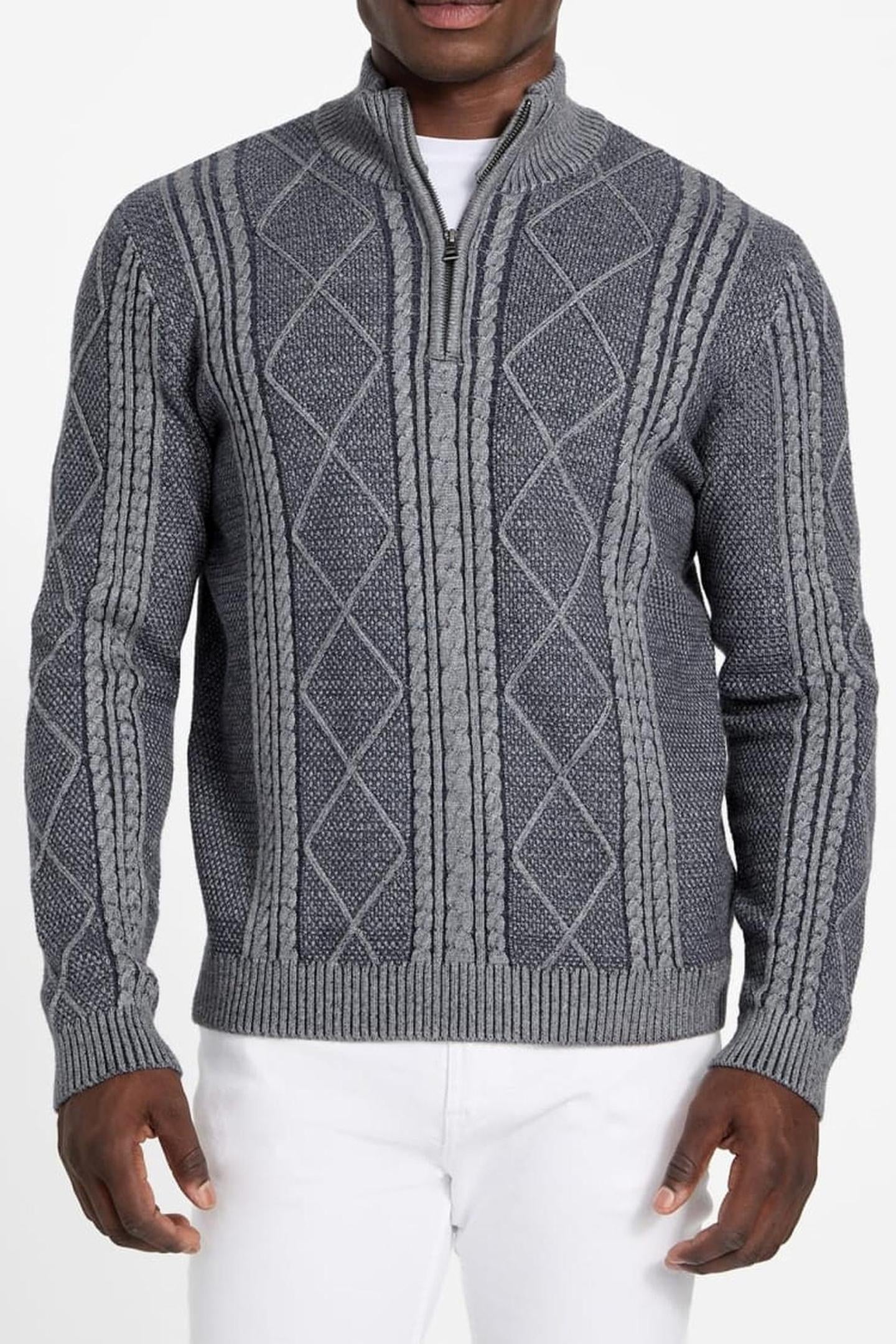 LS 1/2 ZIP MN NOEL C MARINE HEATHER MULTI 1