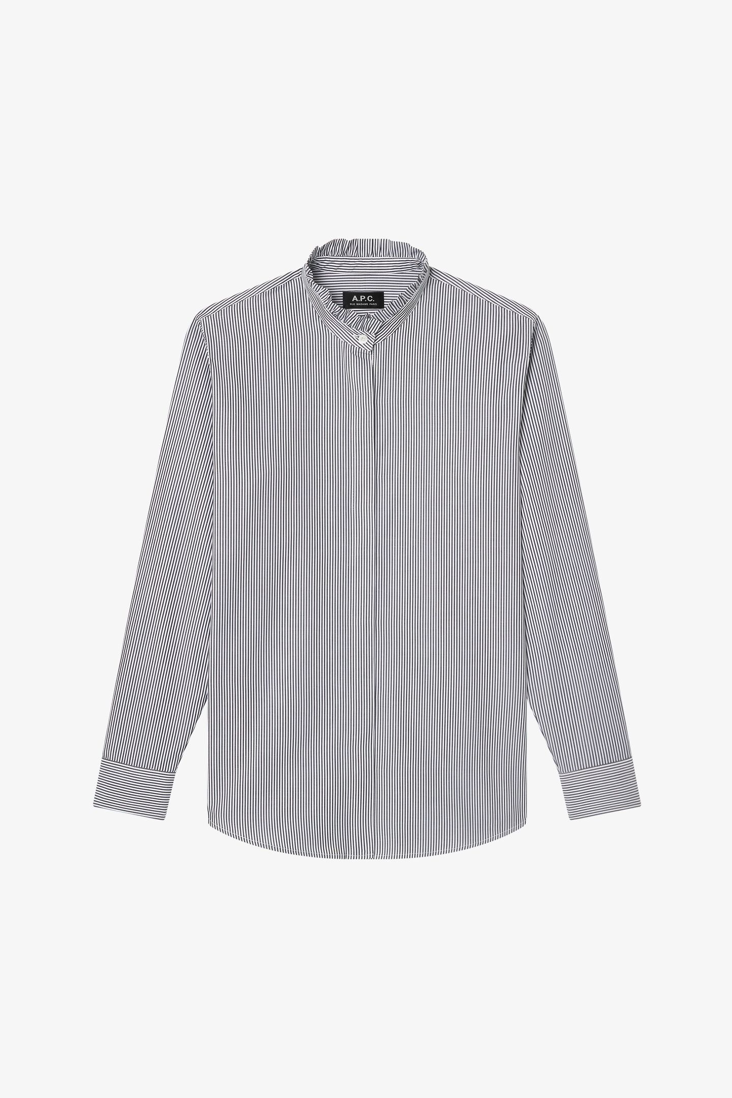BLOUSE WITH RUFFLED COLLAR FAUX BLACK 2