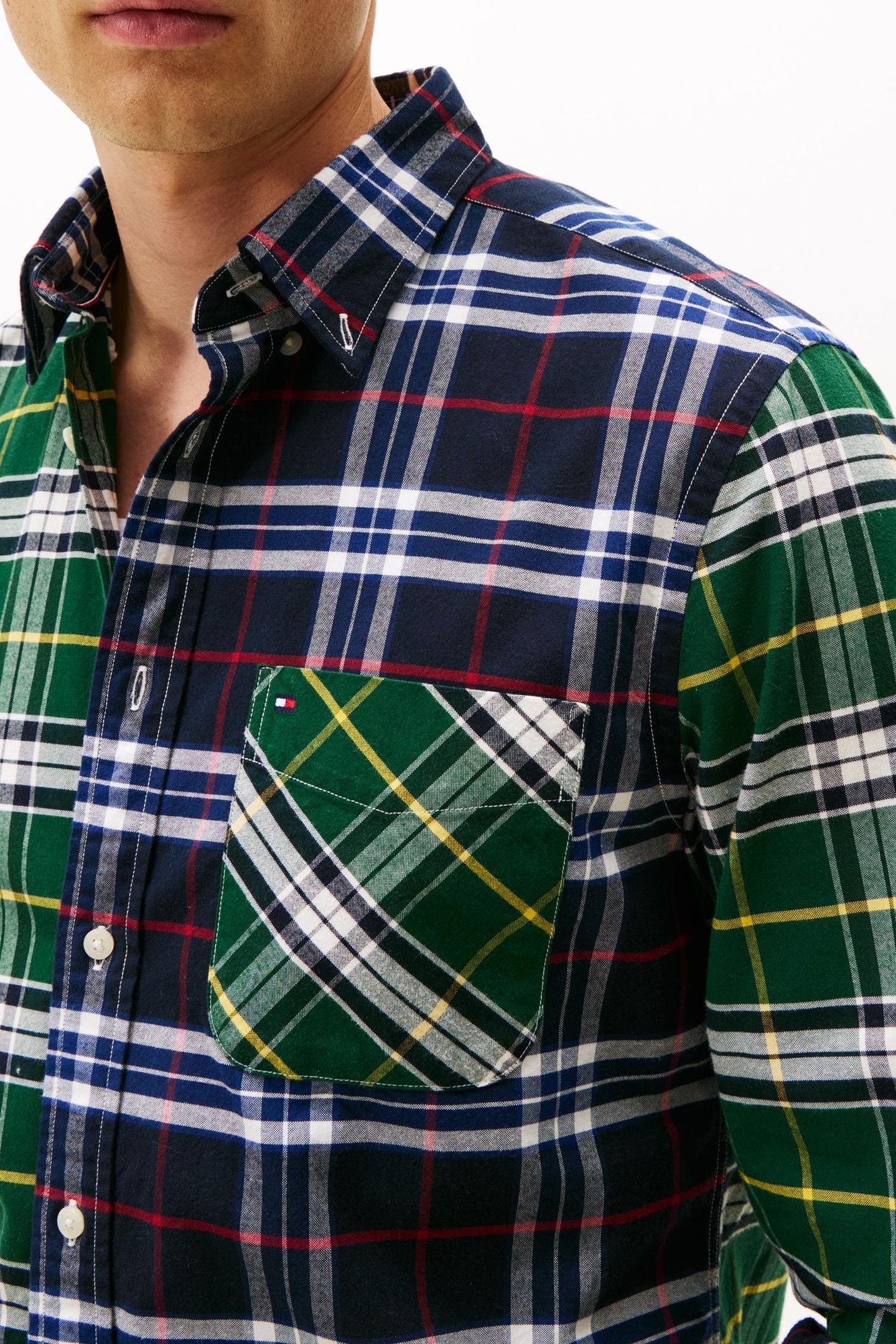 BRUSHED OXFORD BLOCK DESERT SKY/ORNAMENTAL GREEN CHECK 5