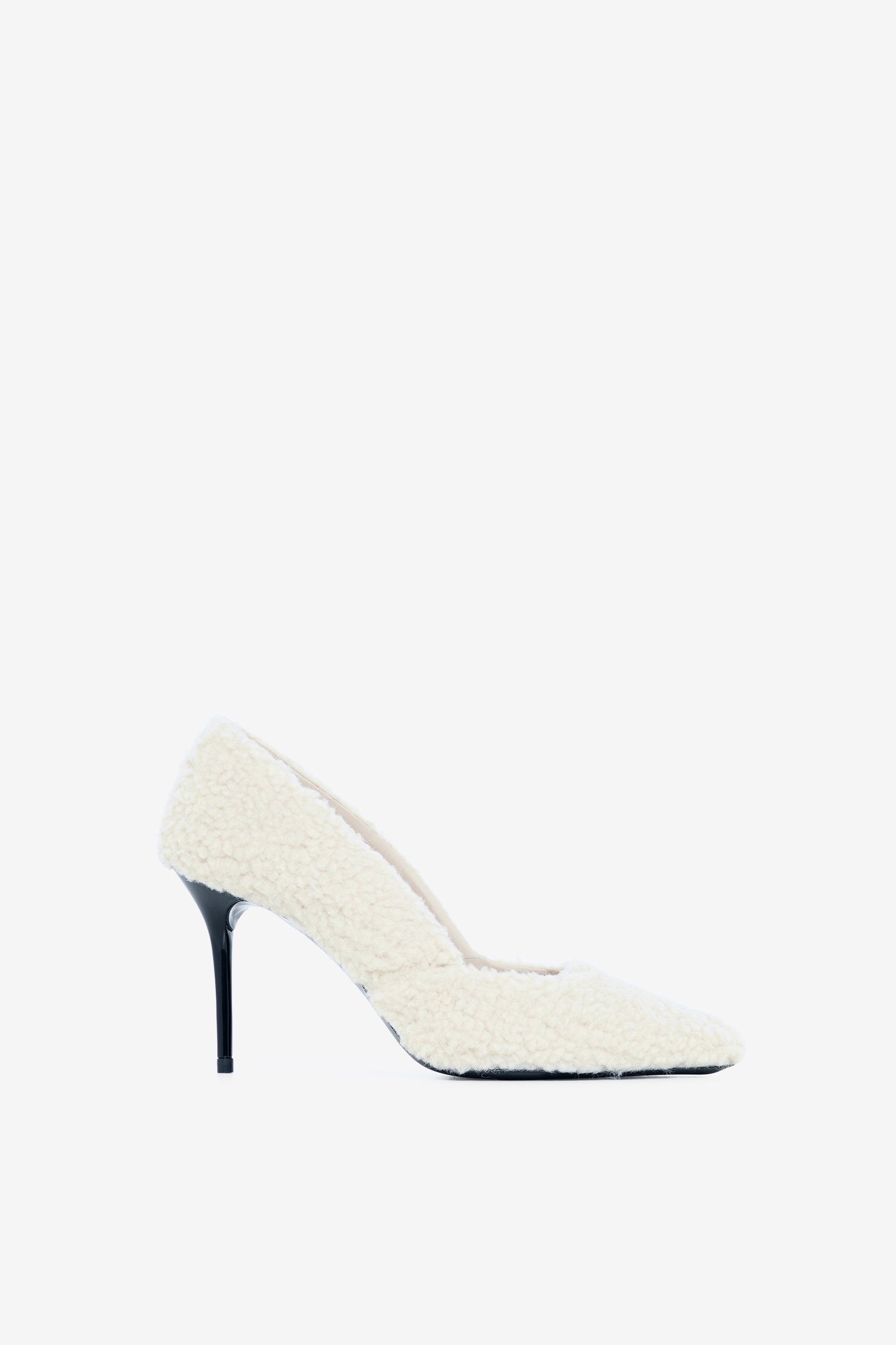 LALA SHEARLING HEEL ECRU 1