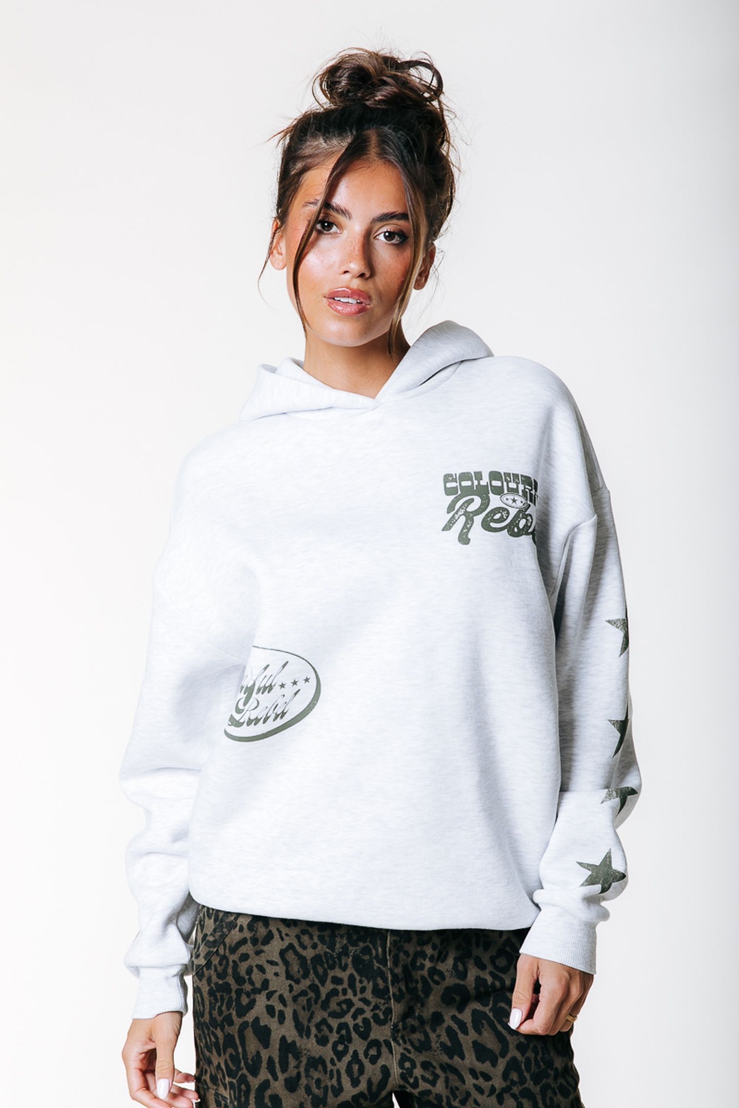 STAR LOGO CLEAN HOODIE LIGHT GREY MELANGE 1