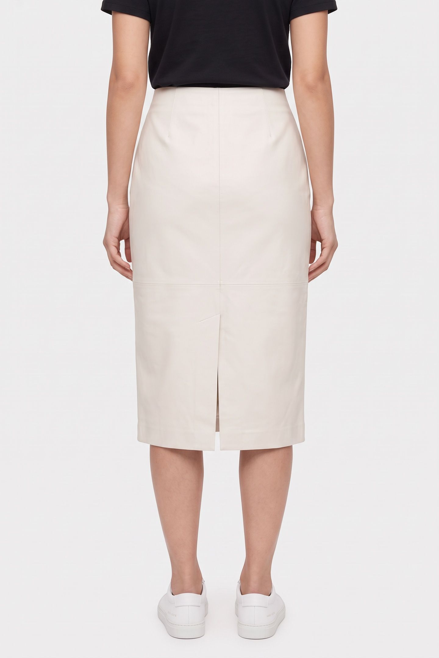 JUS LEATHER SKIRT WHITE 2
