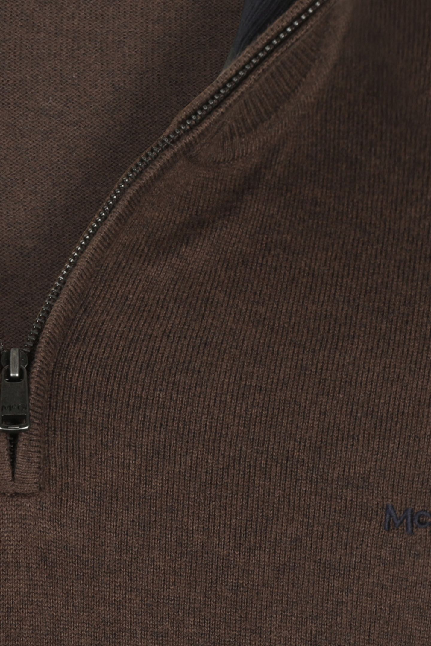 ZIP MOCK SWEATER CHOCOLATE BROWN 3