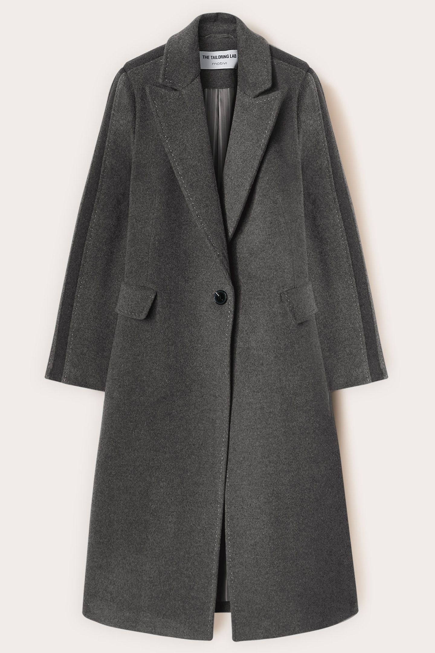 LONG COAT IN PURE WOOL GREY 4