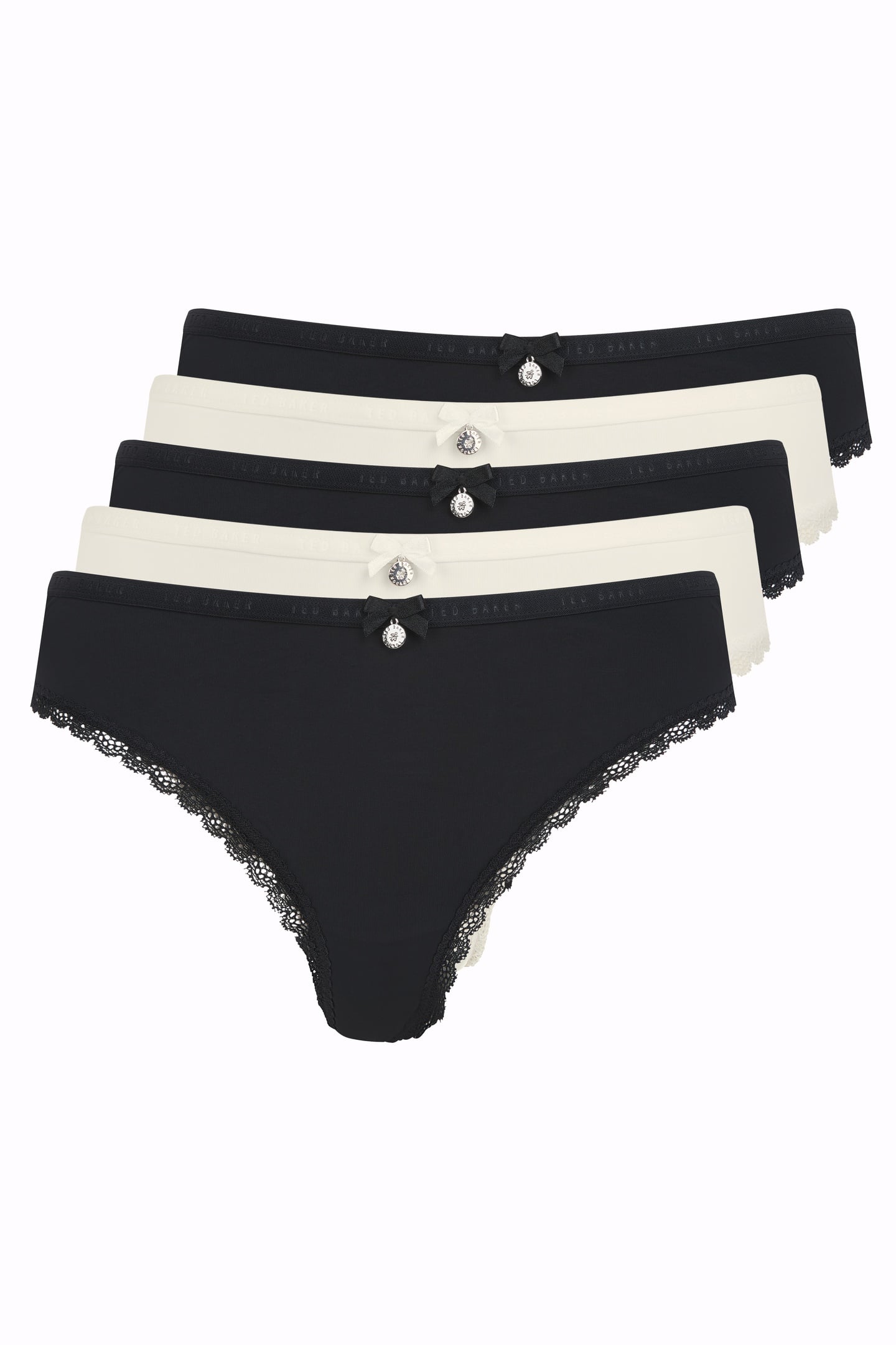 PETAL 5 PACK BRIEF BLACK/WHISPER WHITE/BLACK/WHISPER WHITE/B 7