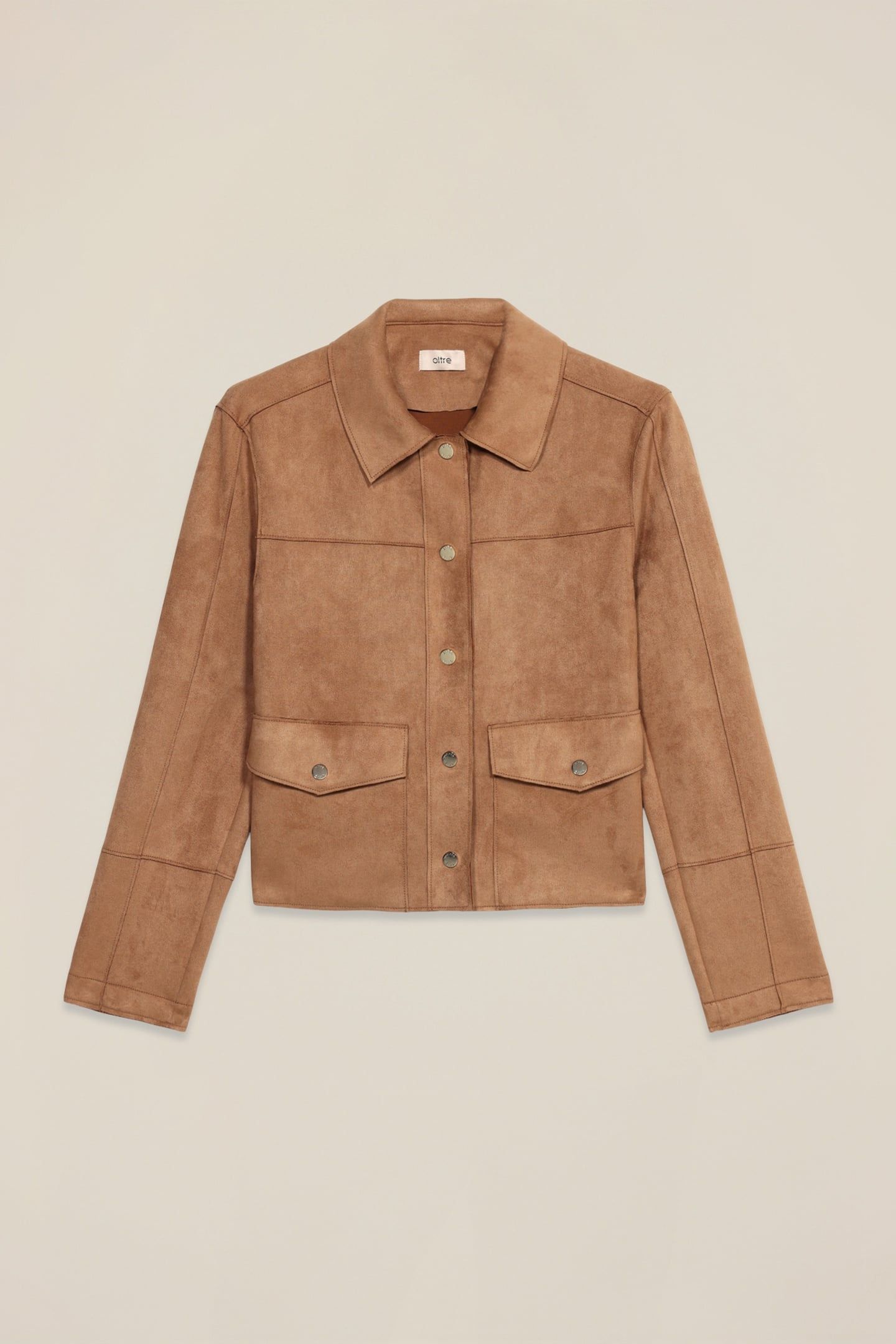 SHORT JACKET IN SOFT FABRIC BROWN 4