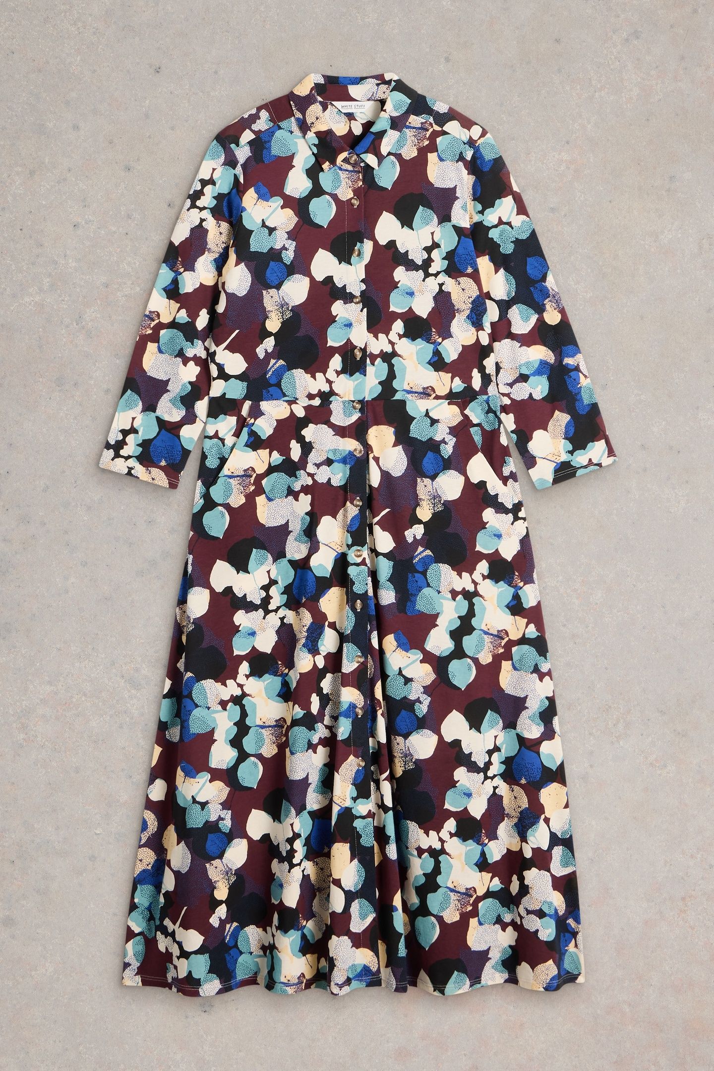 RUA JERSEY SHIRT DRESS PLUM MULTI 4