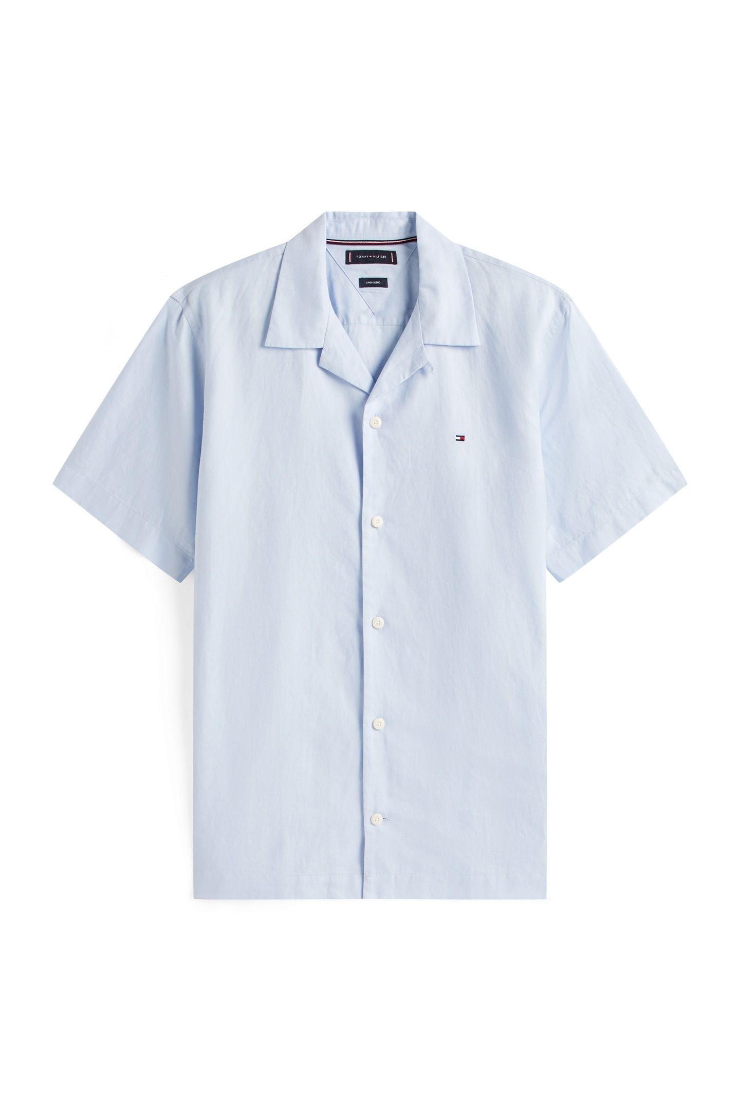 LINEN BLEND SOLID SHIRT BREEZY BLUE 4
