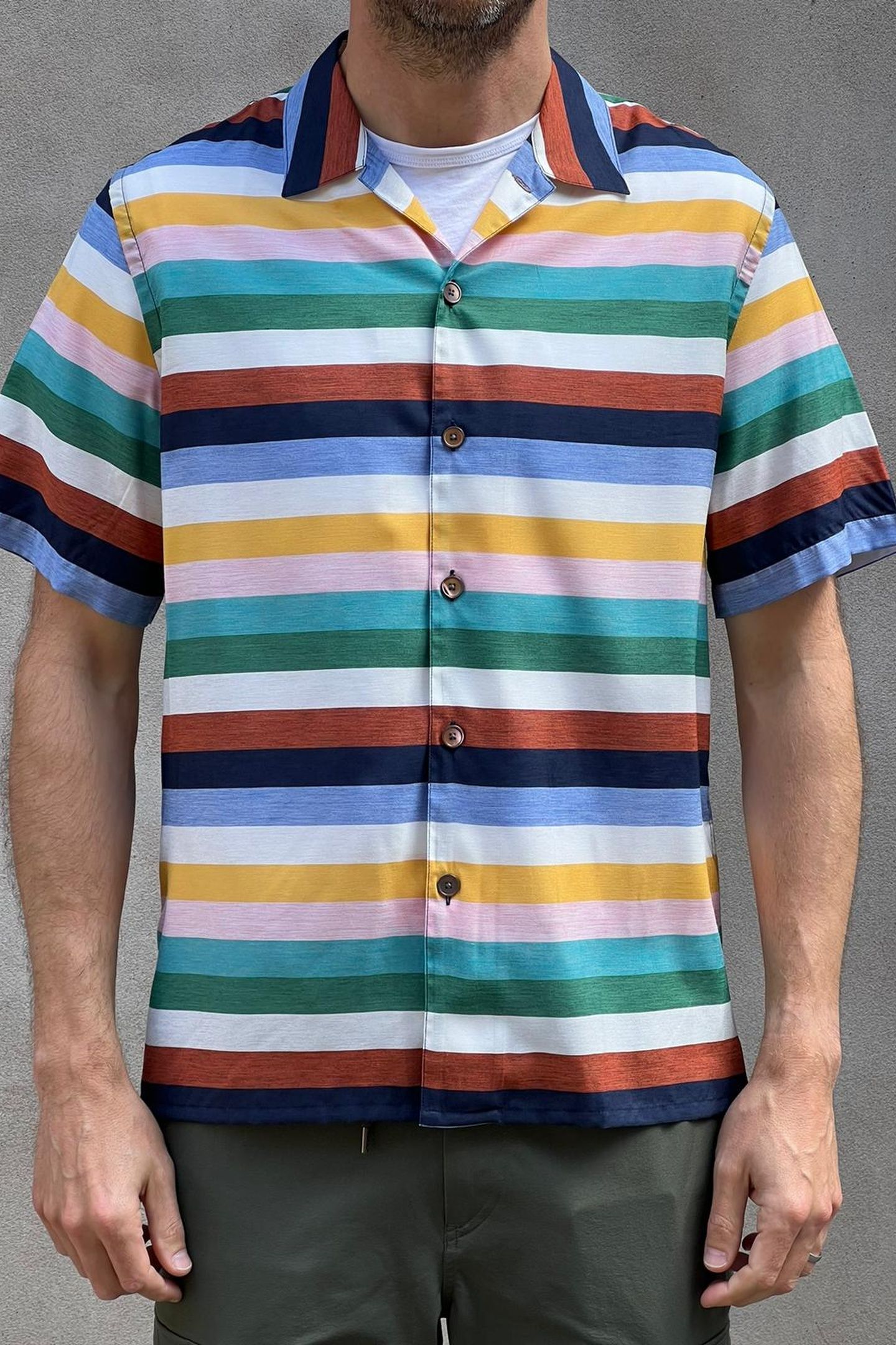MENS SS CASUAL FIT SHIRT CYCLIST STRIPE 1