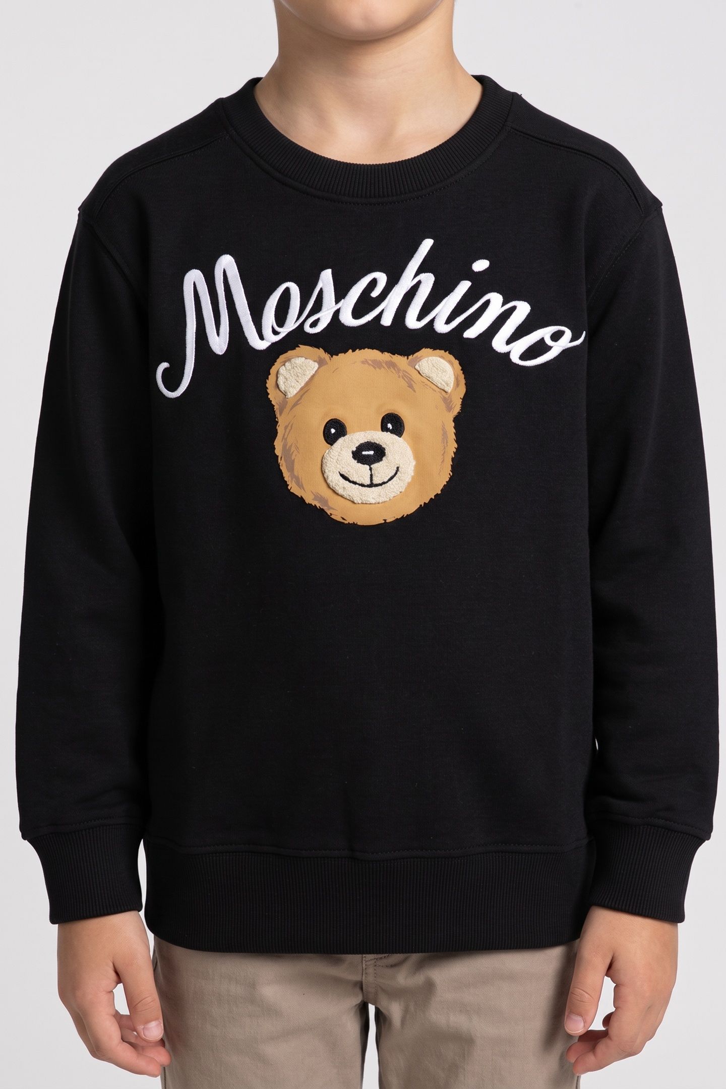 UNISEX MOSCHINO TEDDY BEAR COTTON SWEATSHIRT BLACK 1