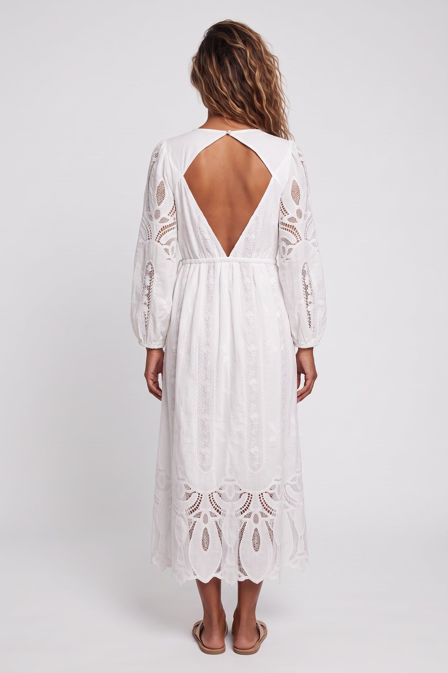 MID-LENGTH DRESS ECRU 2