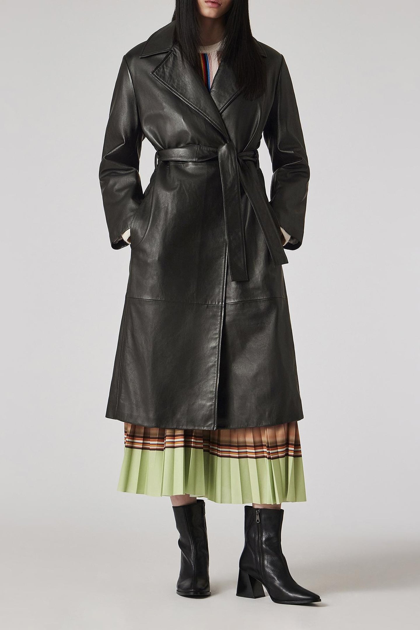 WOMENS COAT LEATHER BLACK 1