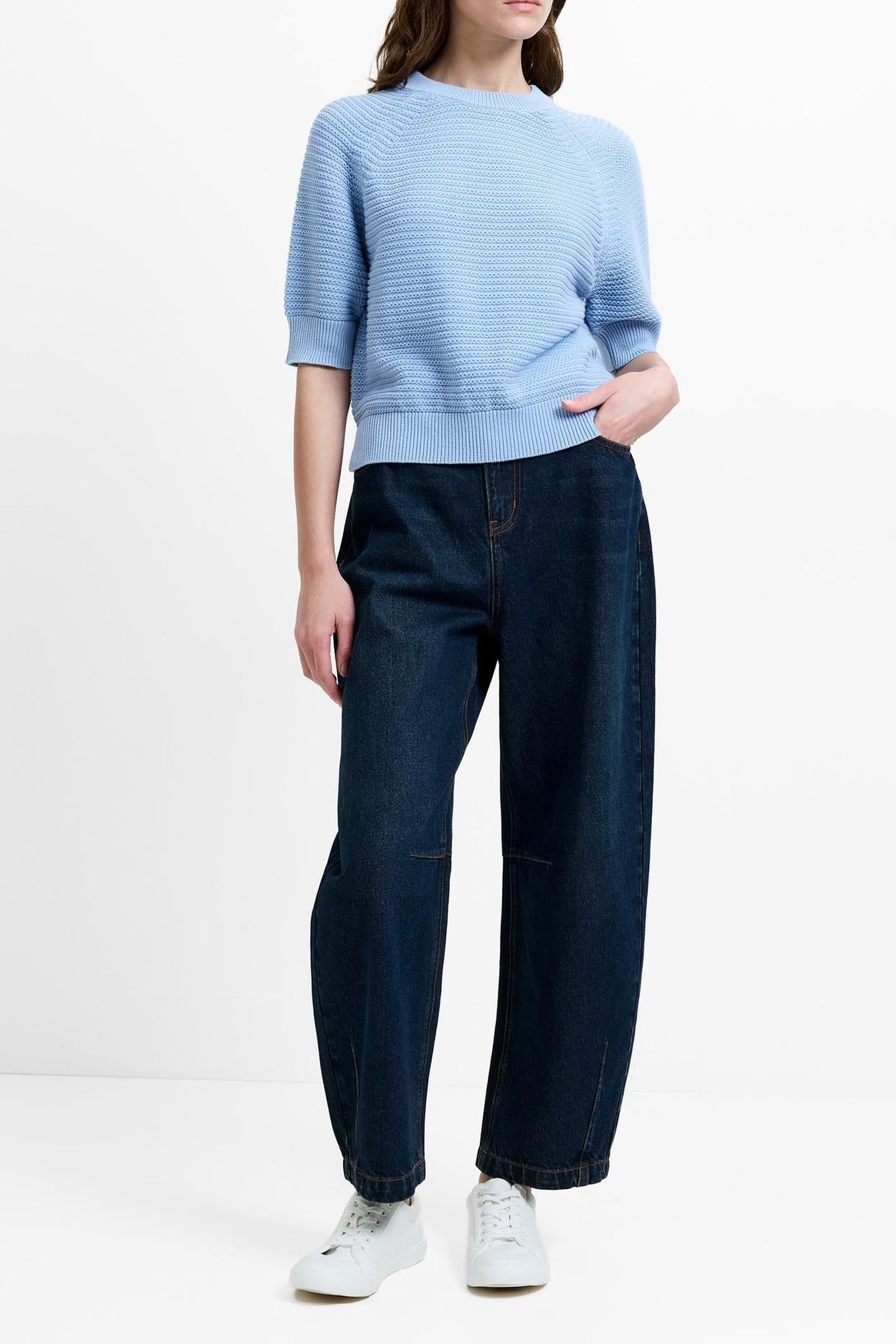 LILY MOZART SS HIGH NECK KNIT PRETTY BLUE 1