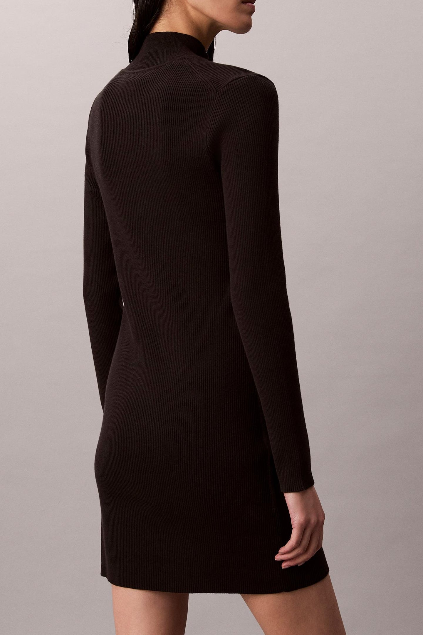 LS T NECK MINI DRESS BLACK 2