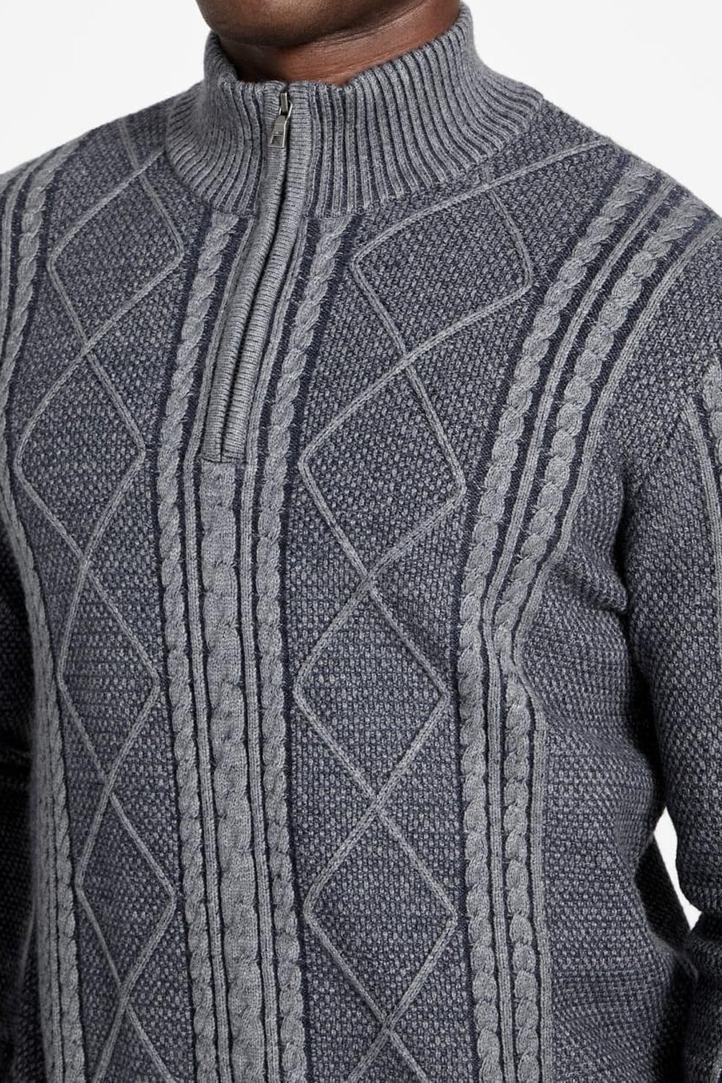 LS 1/2 ZIP MN NOEL C MARINE HEATHER MULTI 5