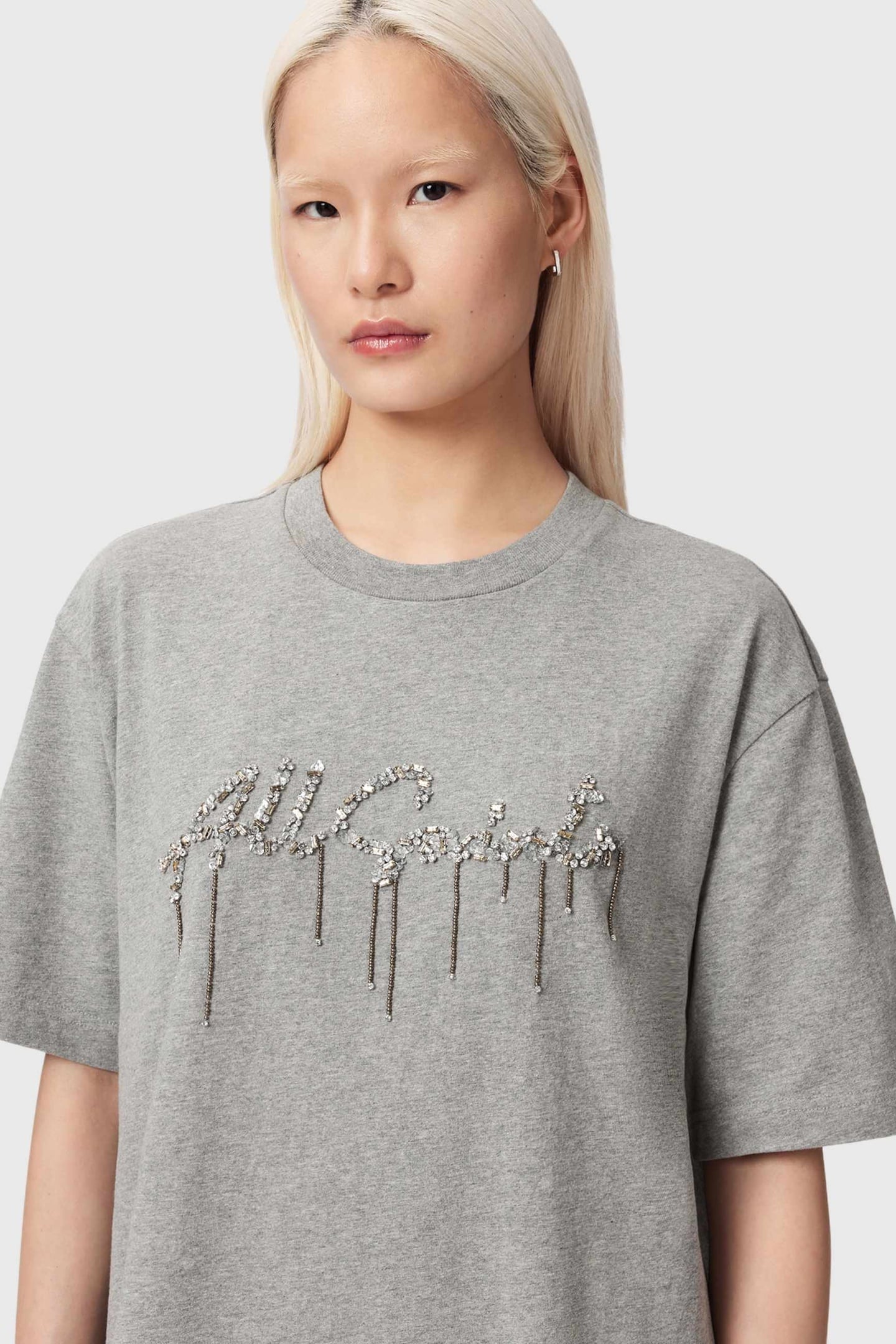 CHAINS TEE DRESS GREY MELANGE 7