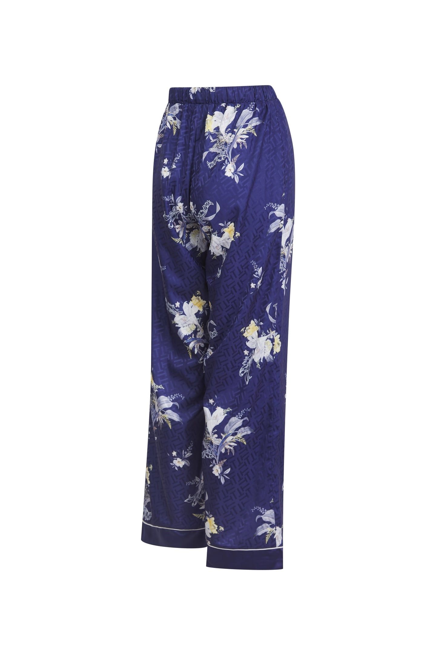 SKY 1PK JQD & PRINT TRADITIONAL SATIN PJ SET NAVY BLUE 5