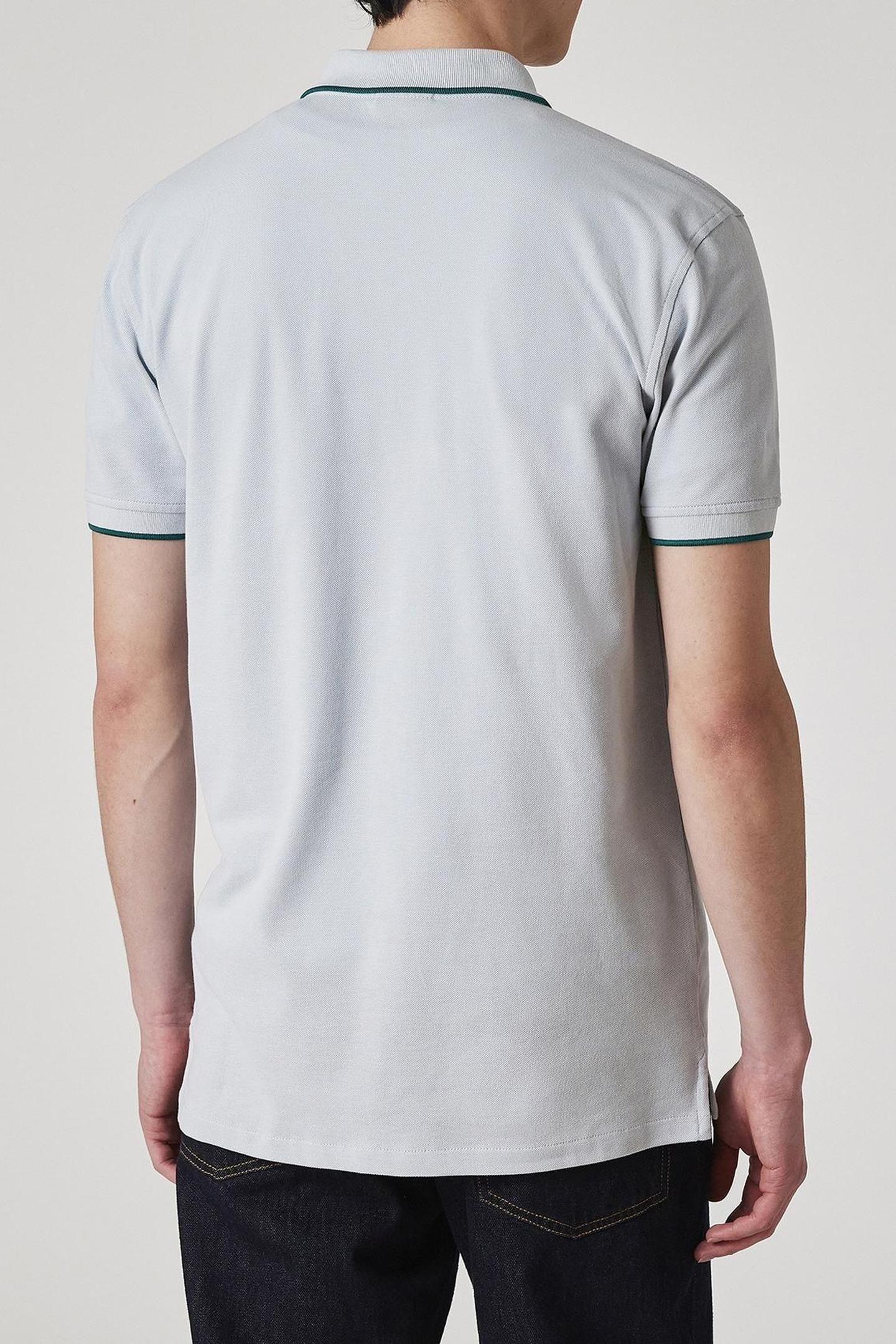 MENS SLIM POLO SS ZEB BADGE GREY 3