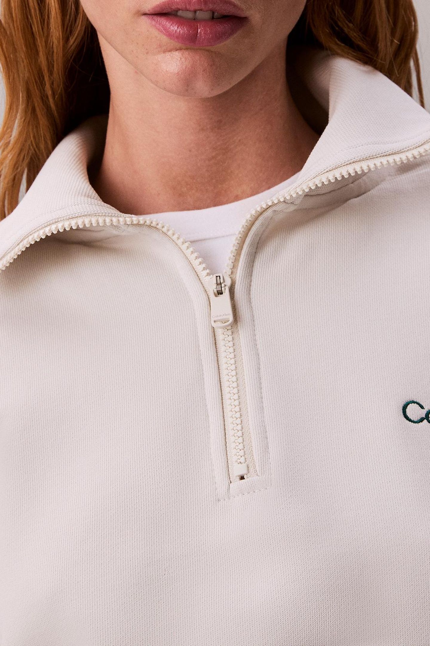 1/4 ZIP SWEATER CHALK 7