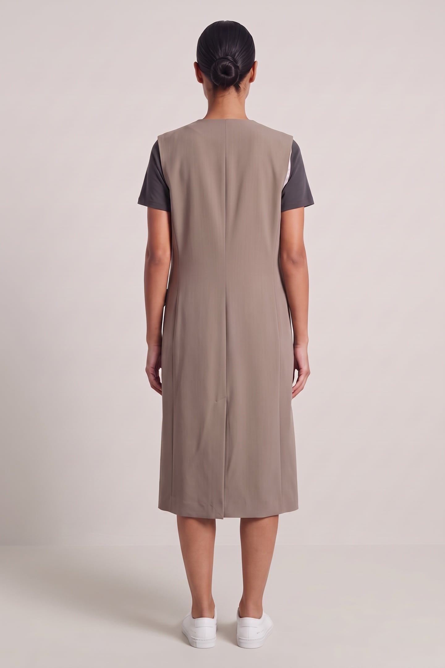 GABBY VEST DRESS BEIGE 2